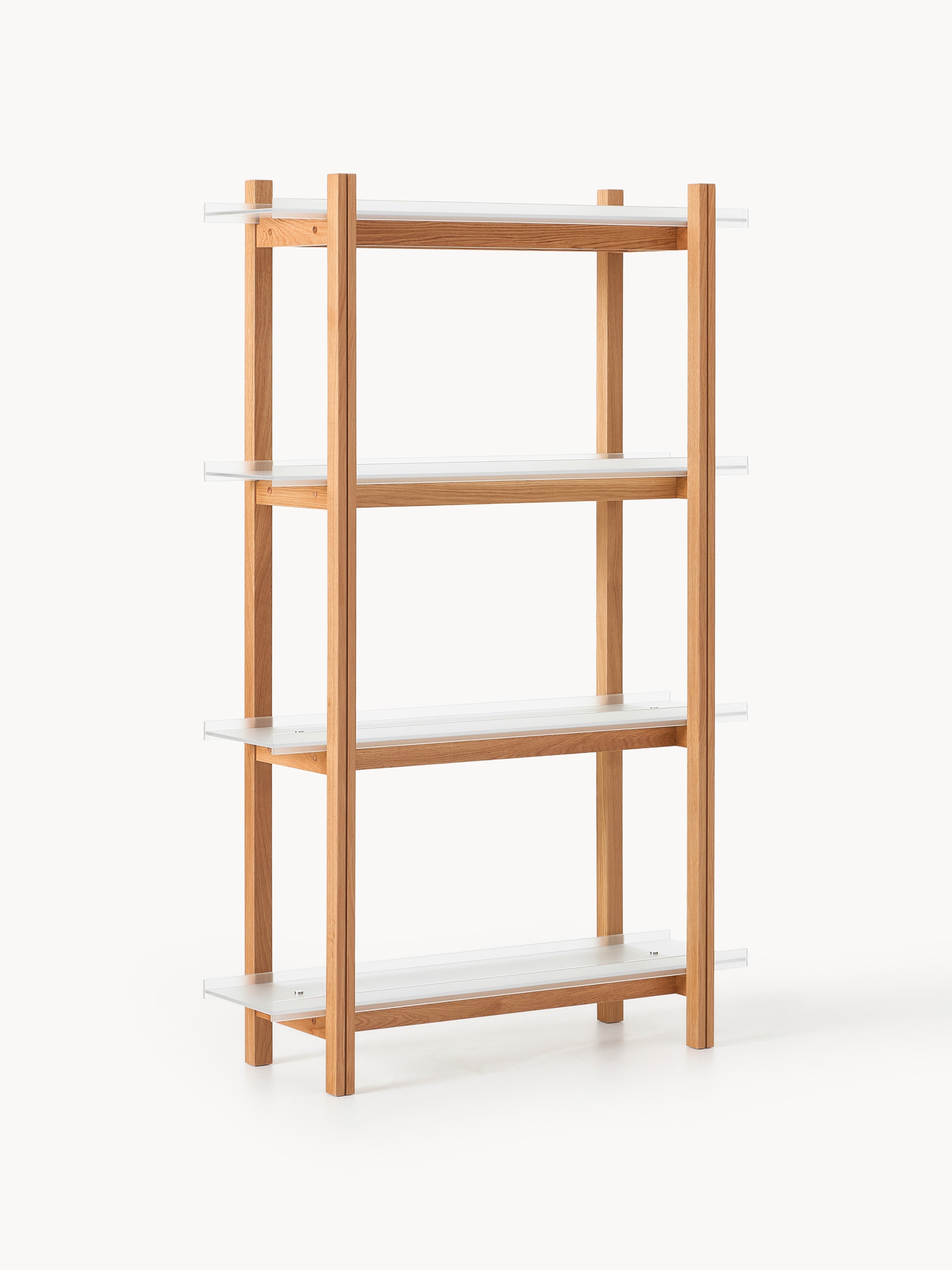 Gallery image 1 - Large Oak Shelving Unit Alex with Glass Shelves