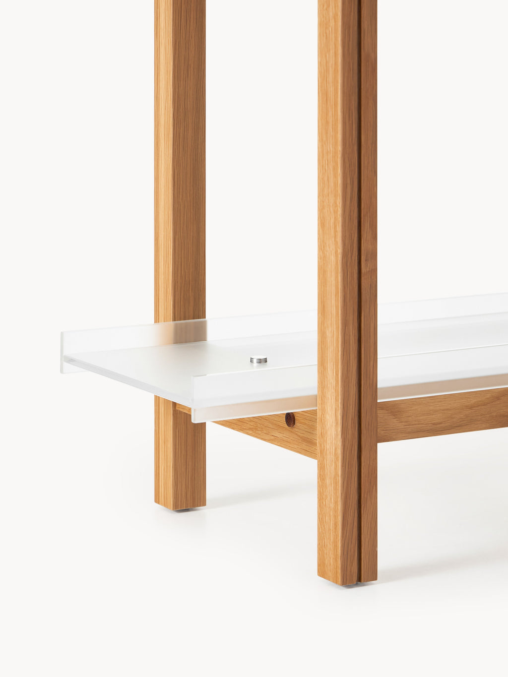 Alex Large Oak Shelving Unit with Glass Shelves