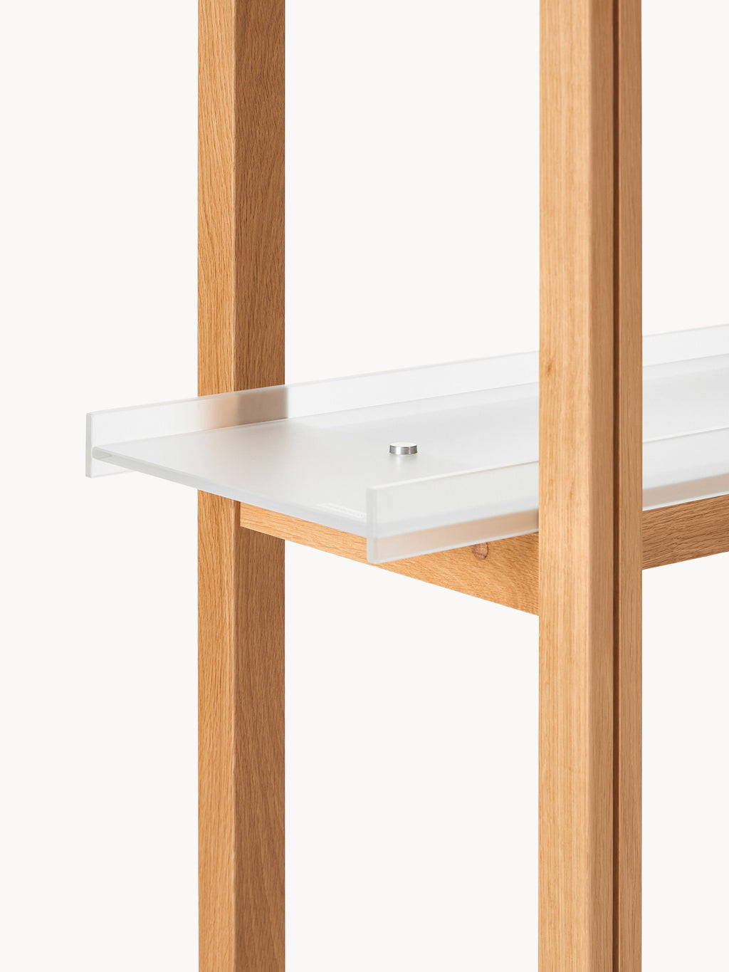 Alex Large Oak Shelving Unit with Glass Shelves