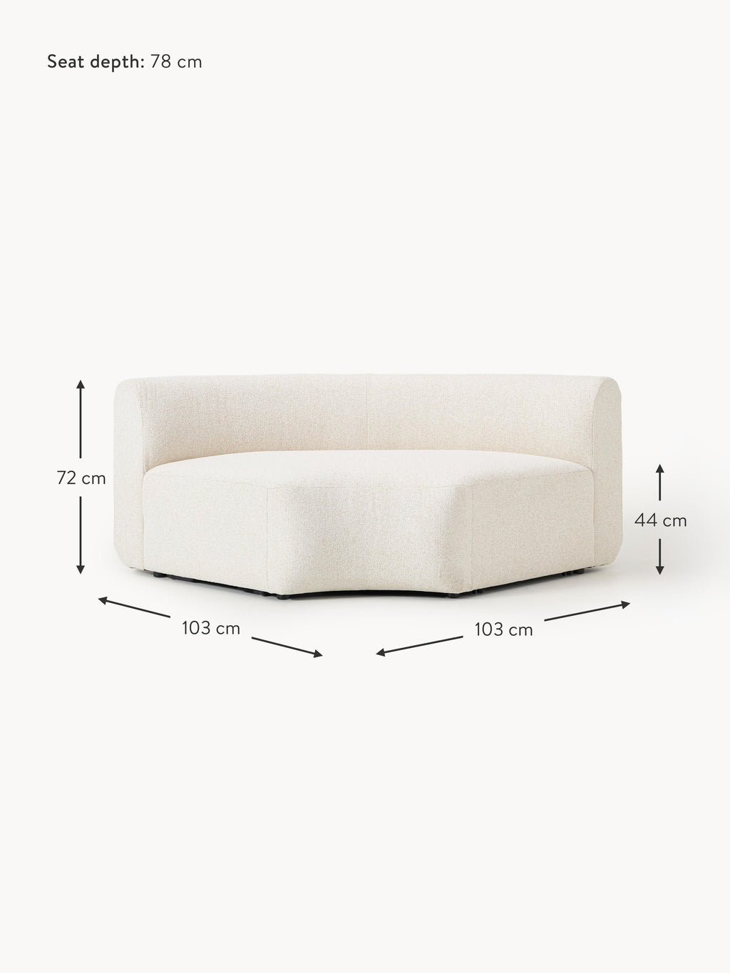 Sofia Round Bouclé Corner Module