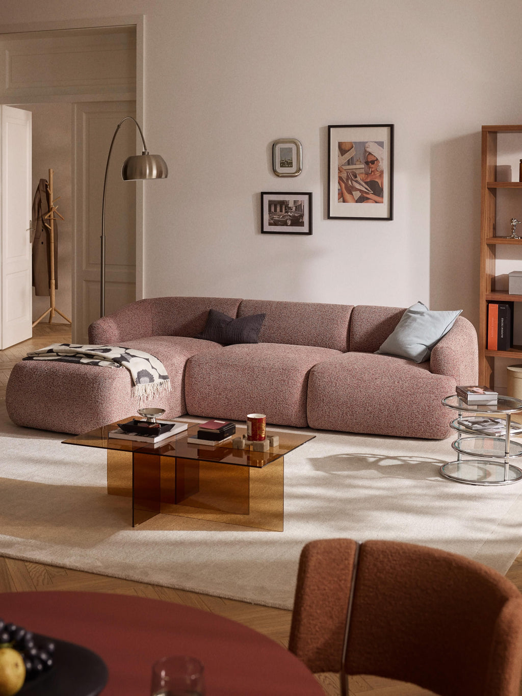 Sofia Modular Bouclé Corner Sofa (4-seater)