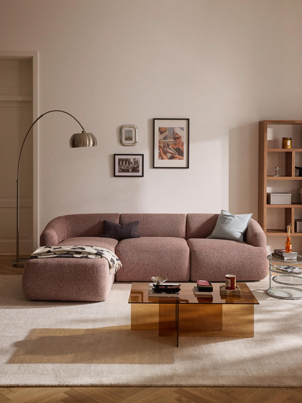 Sofia Modular Bouclé Corner Sofa (4-seater)