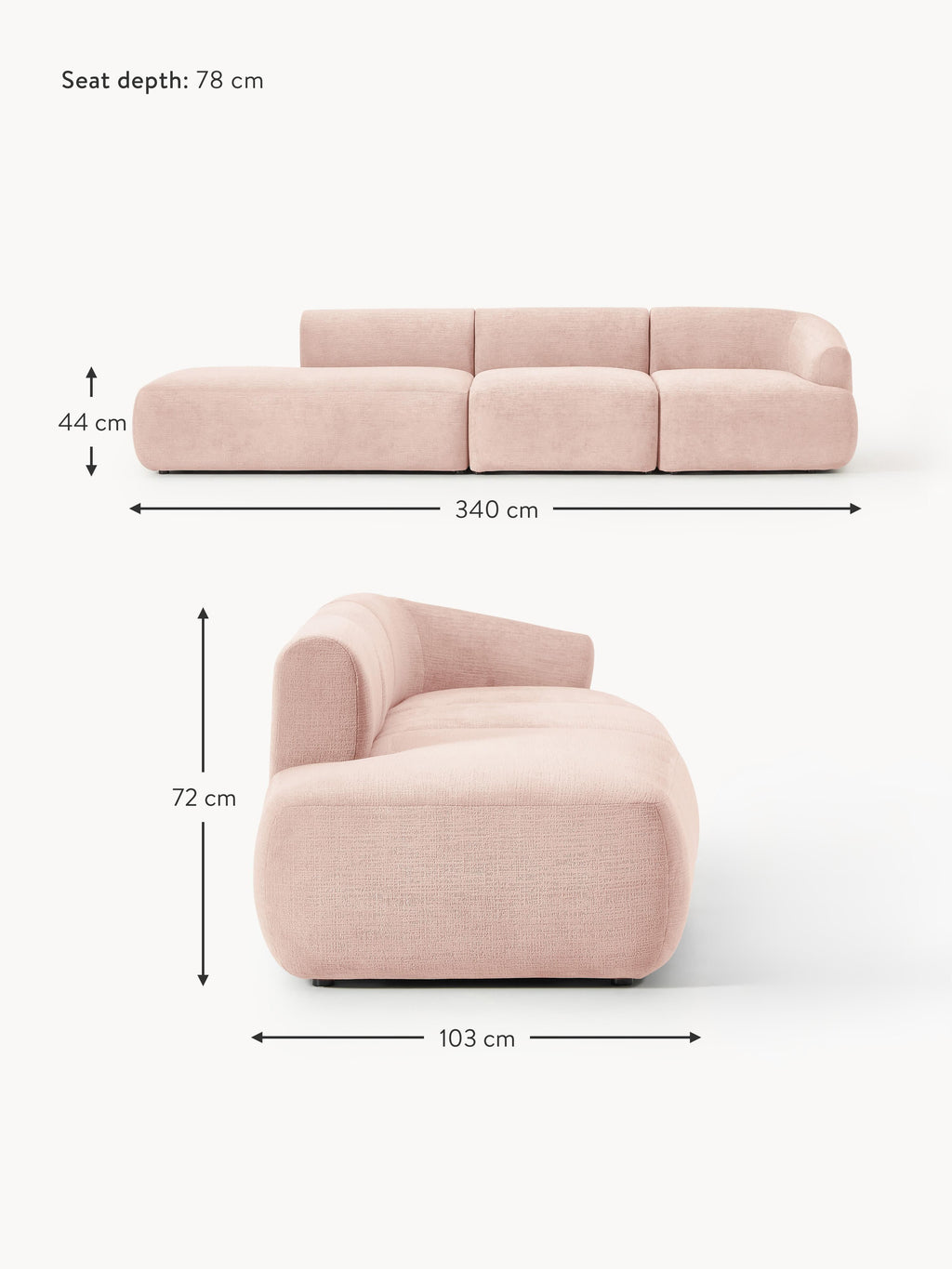 Sofia Modular Ottoman (4-seater)