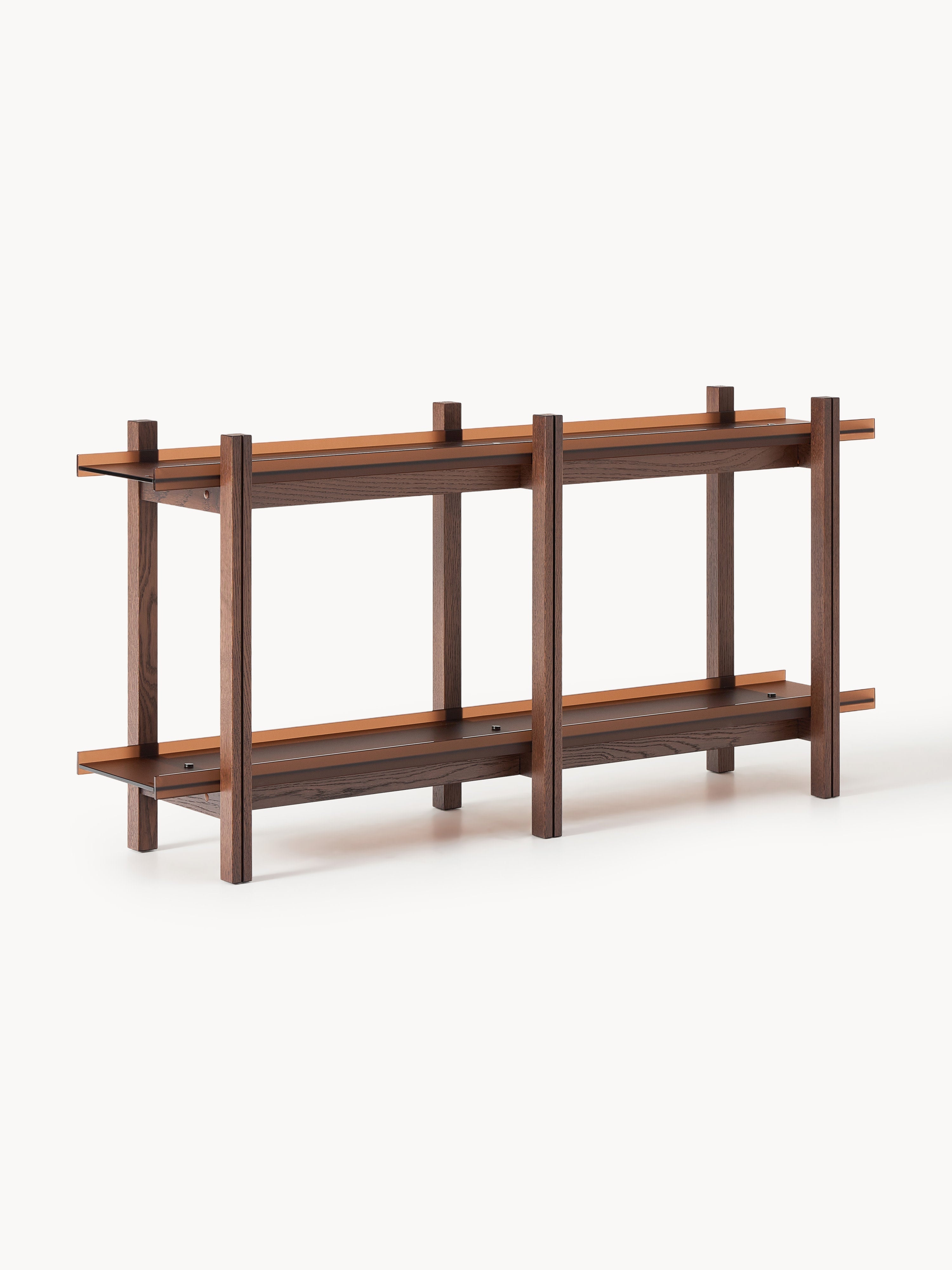 Gallery image 1 - Oak Shelving Unit Alex with Glass Shelves