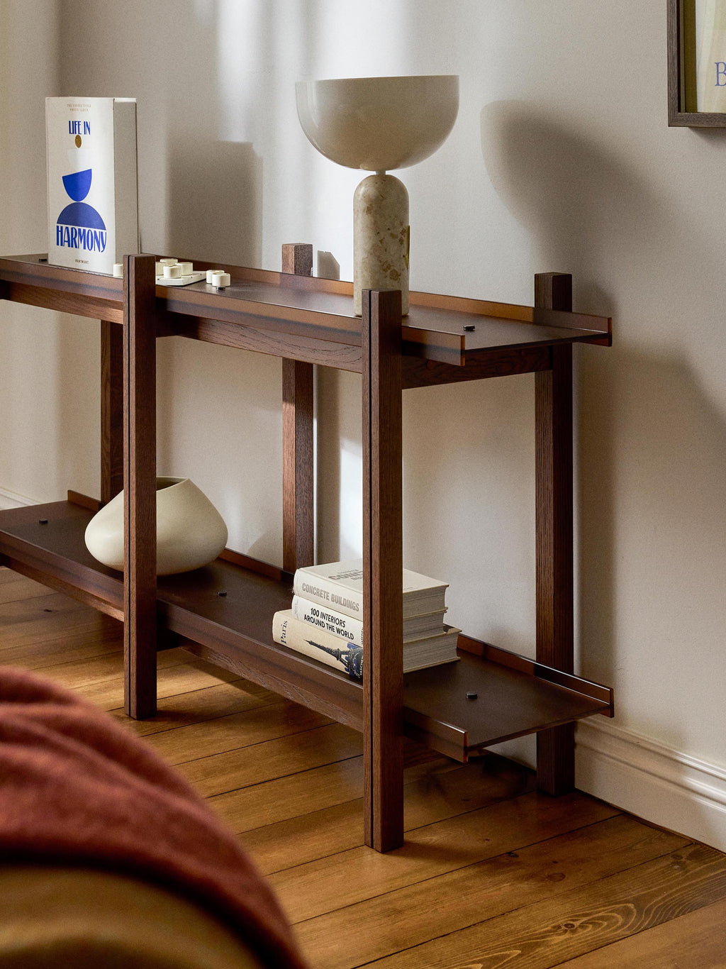 Alex Oak Shelving Unit with Glass Shelves