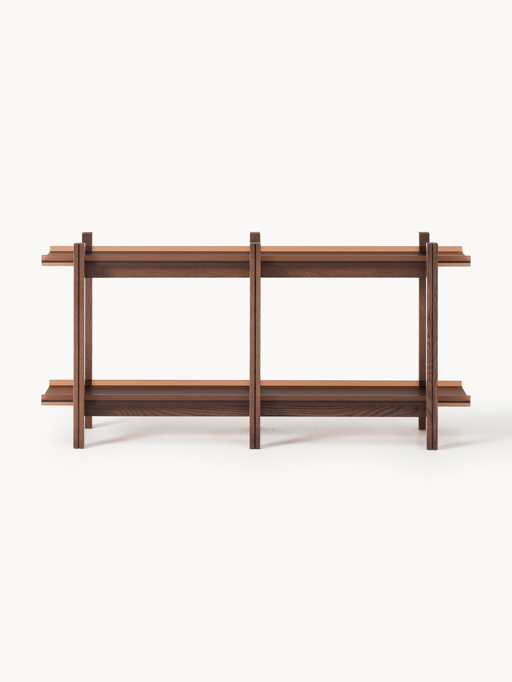 Alex Oak Shelving Unit with Glass Shelves