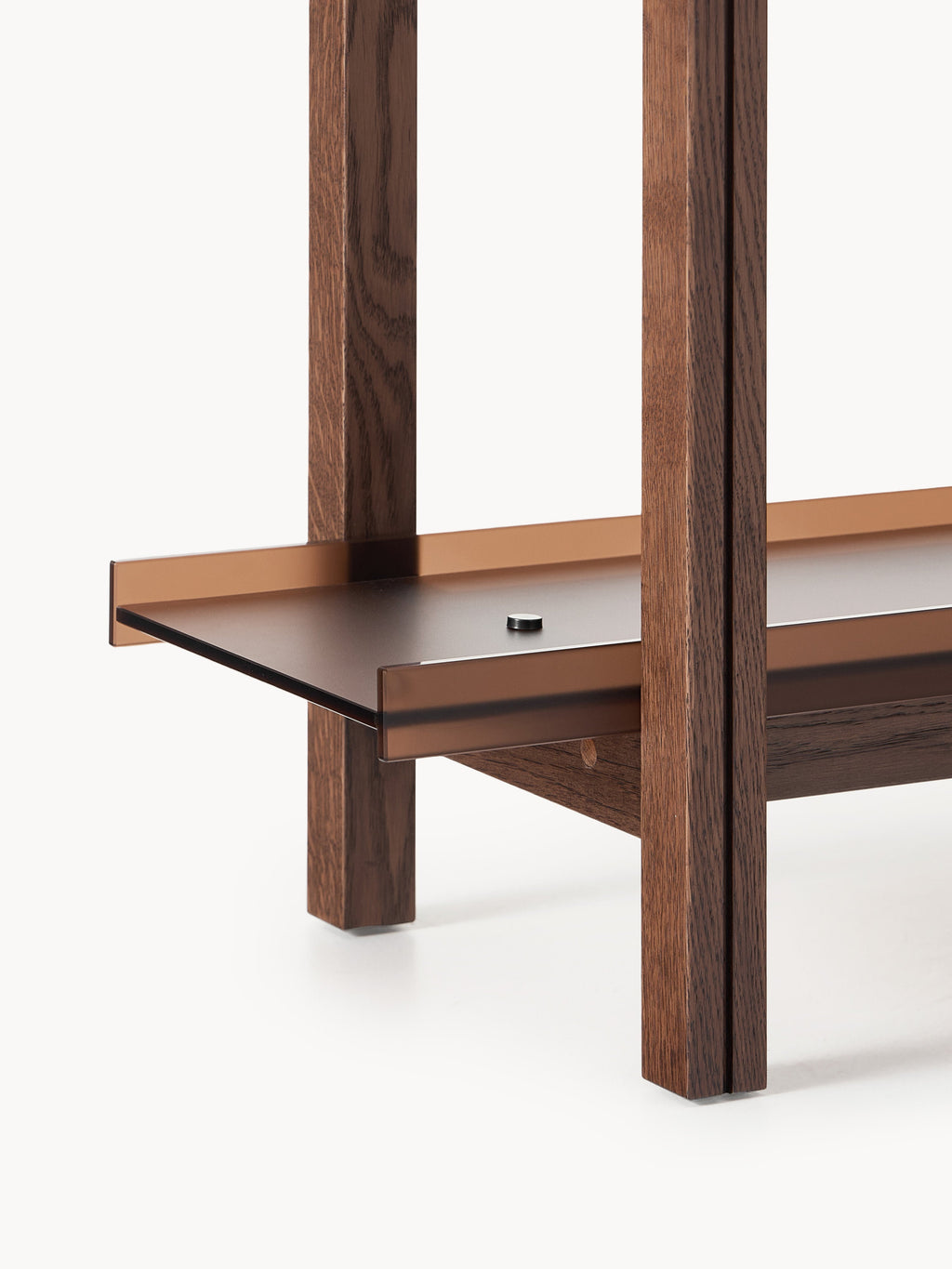 Alex Oak Shelving Unit with Glass Shelves