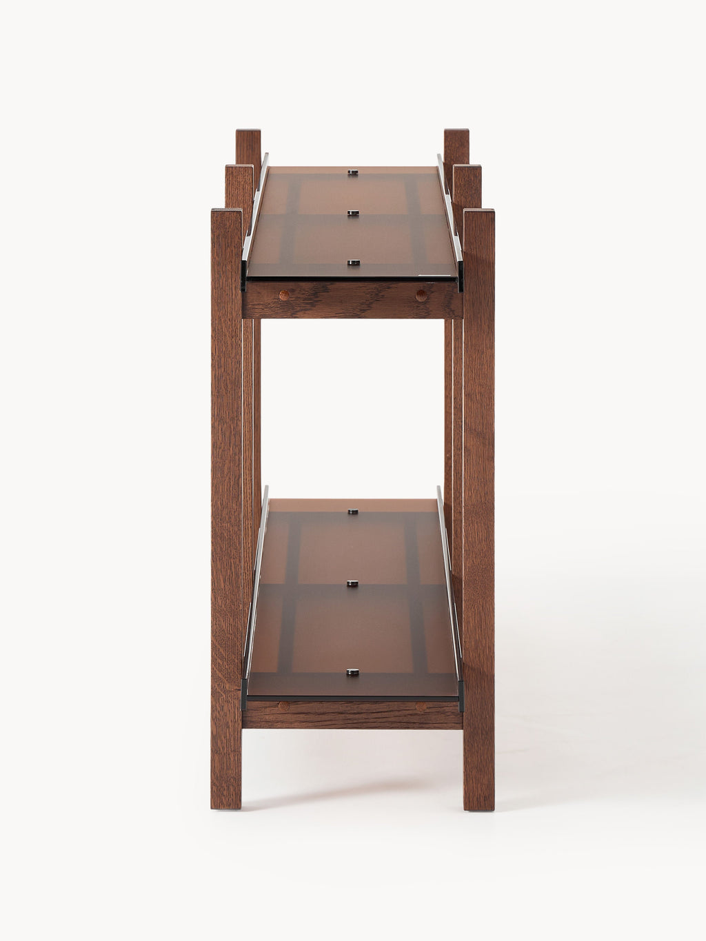 Alex Oak Shelving Unit with Glass Shelves