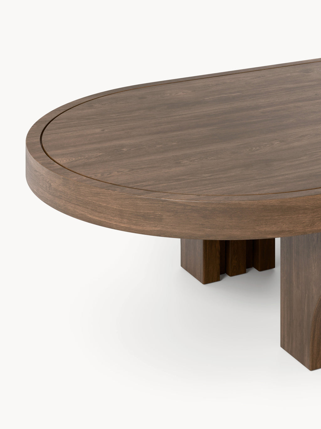 Nolan Oval Oak Wood Coffee Table