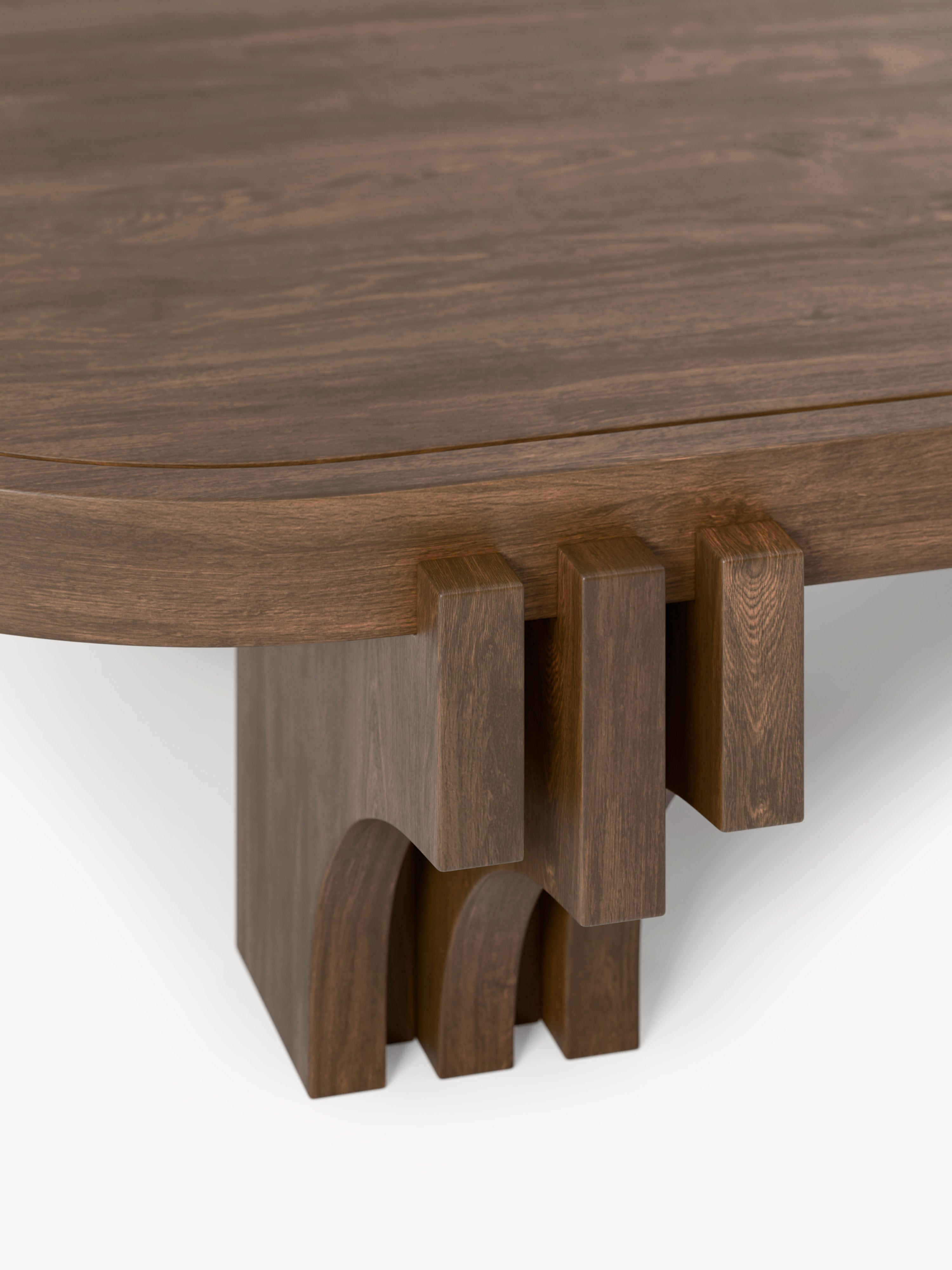 Nolan Oval Oak Wood Coffee Table