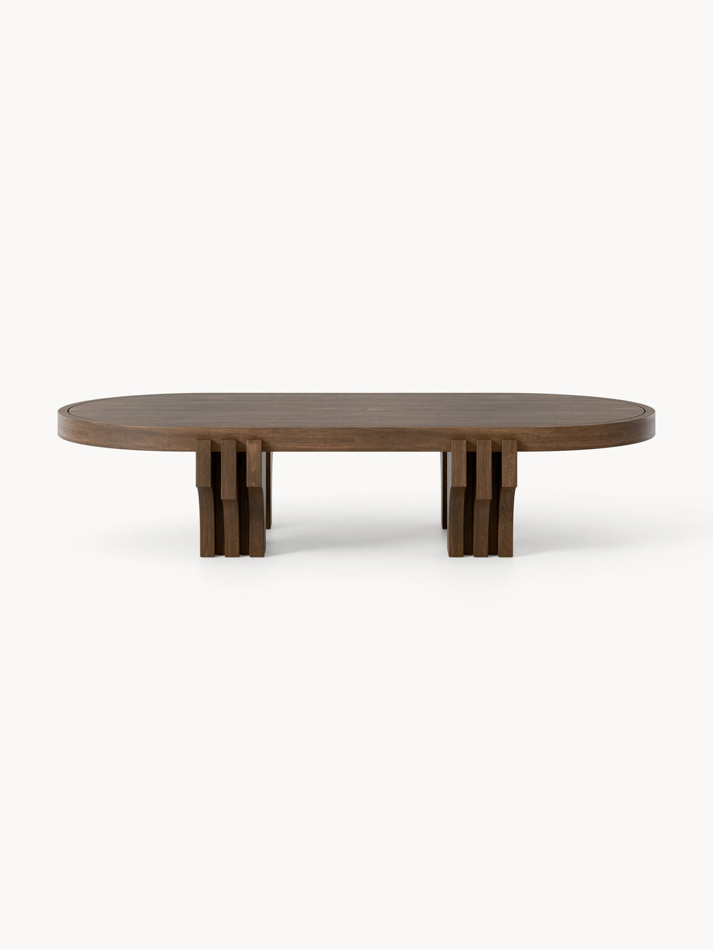 Nolan Oval Oak Wood Coffee Table