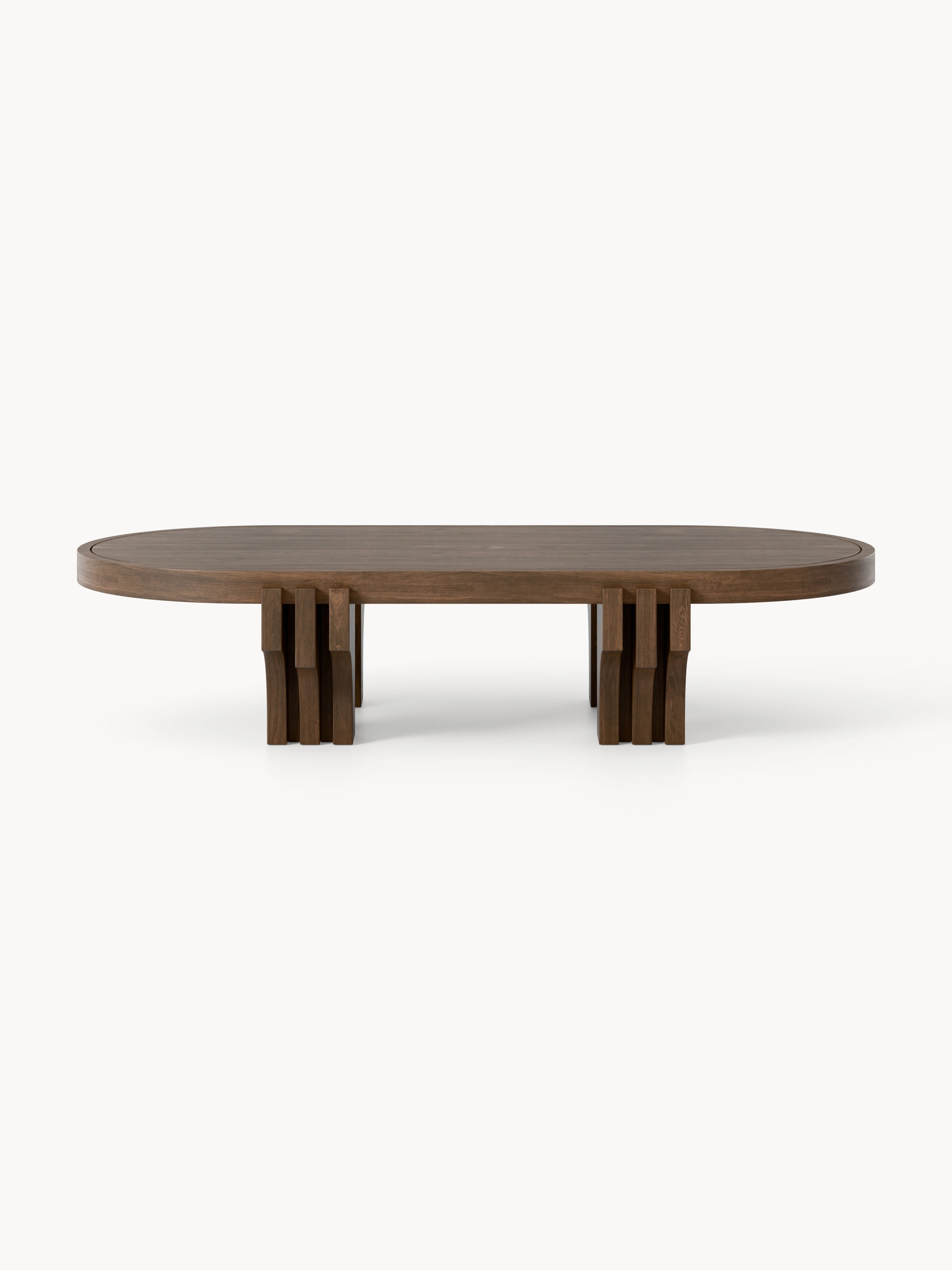 Nolan Oval Oak Wood Coffee Table