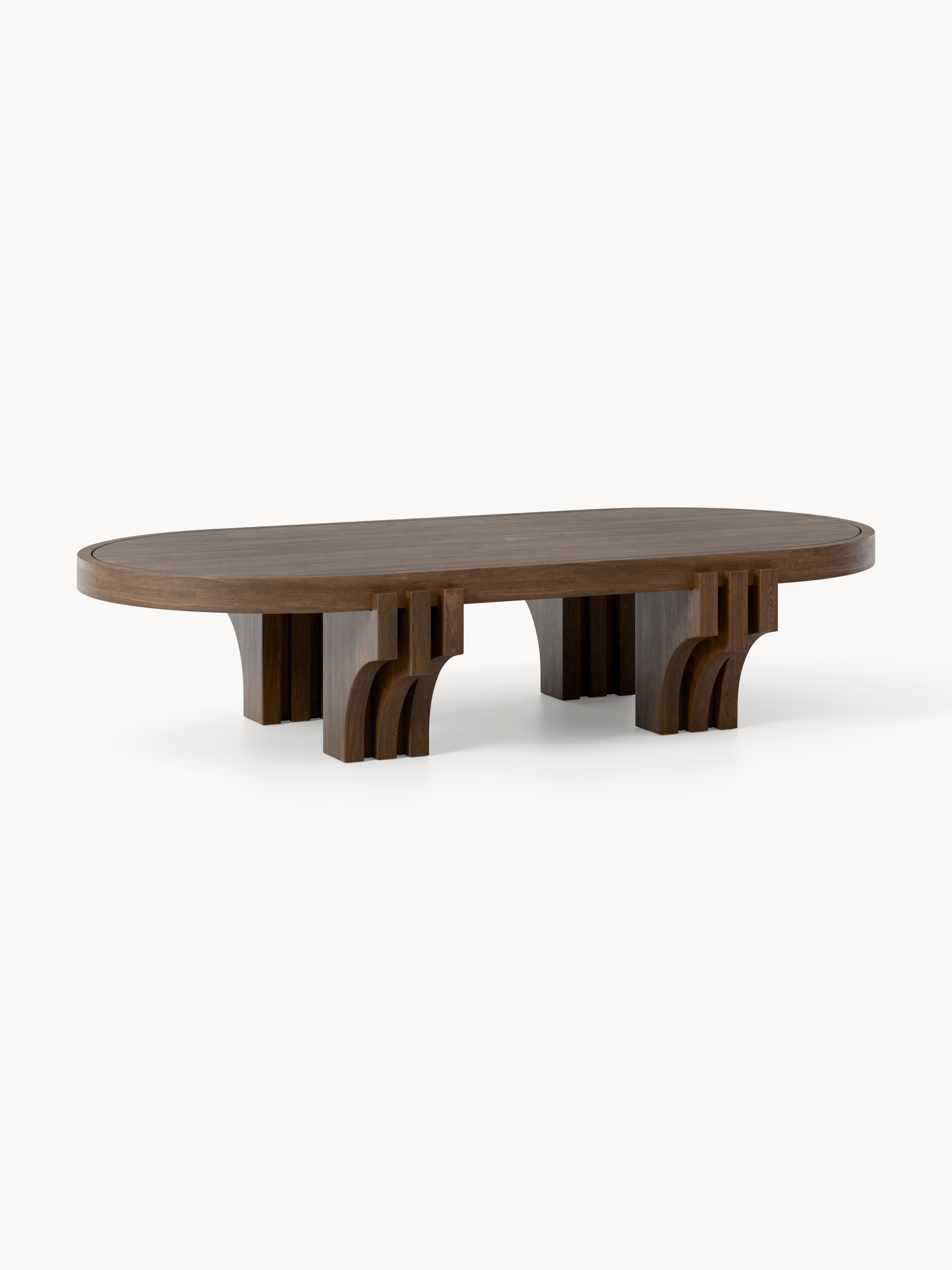 Gallery image 1 - Oval Oak Wood Coffee Table Nolan