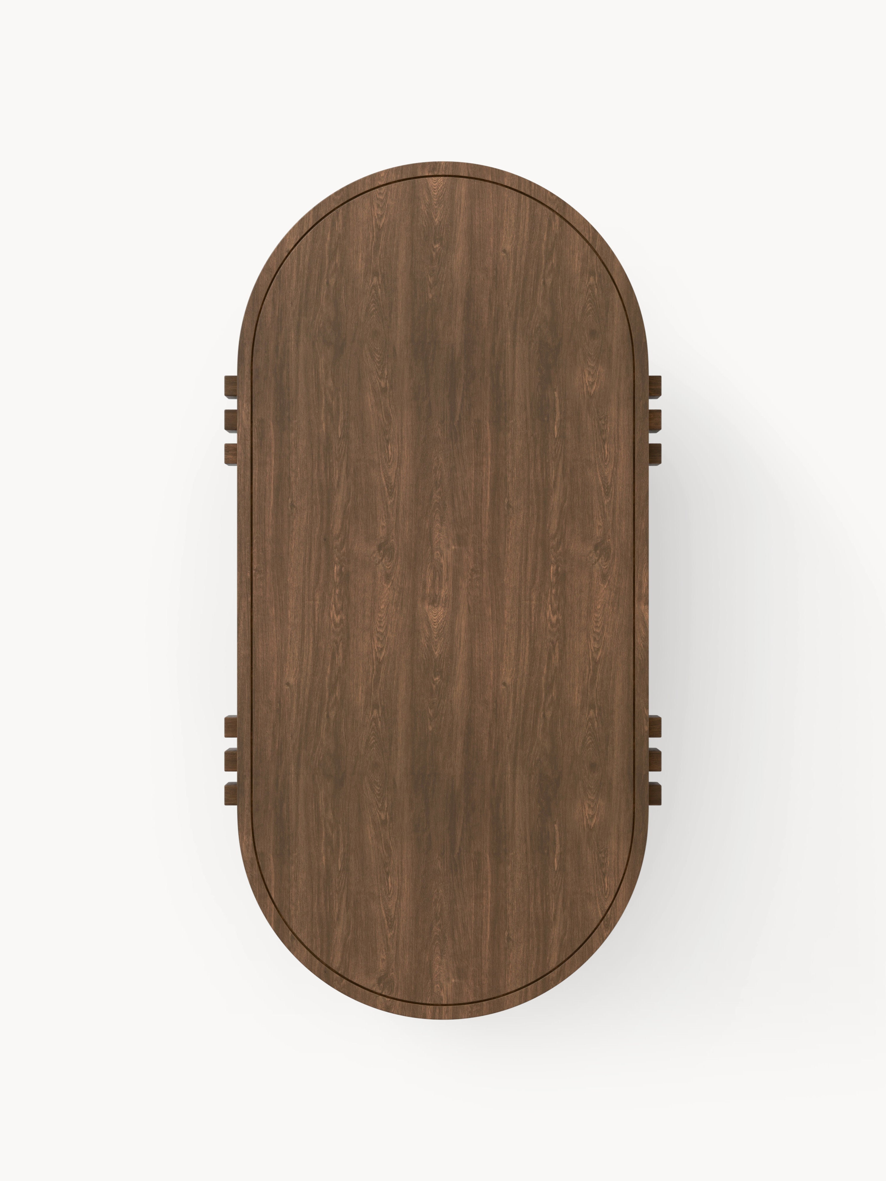 Nolan Oval Oak Wood Coffee Table