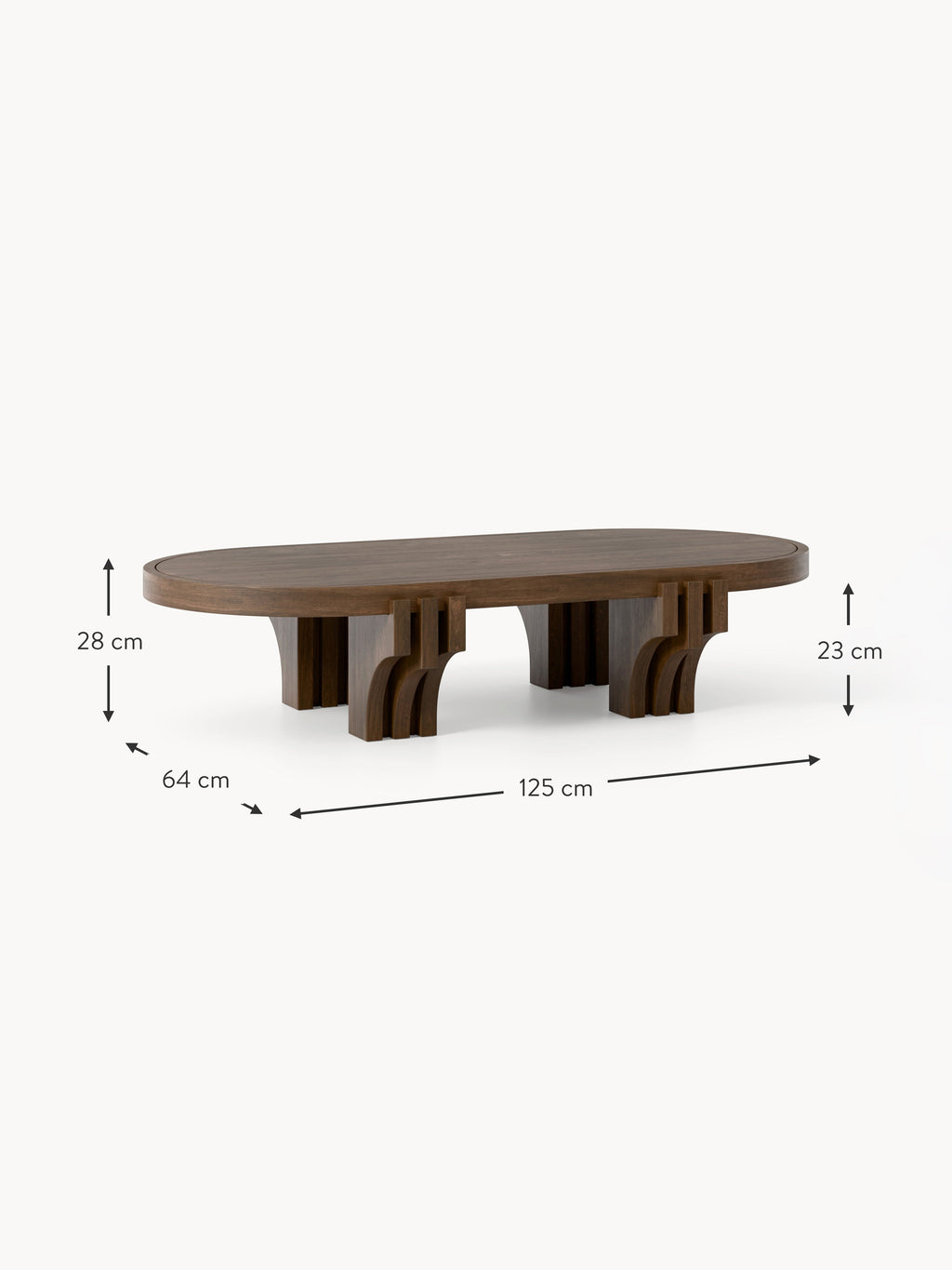 Nolan Oval Oak Wood Coffee Table