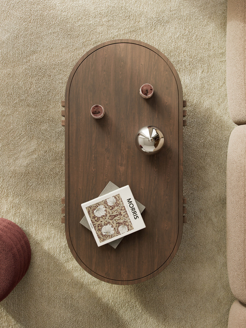 Nolan Oval Oak Wood Coffee Table