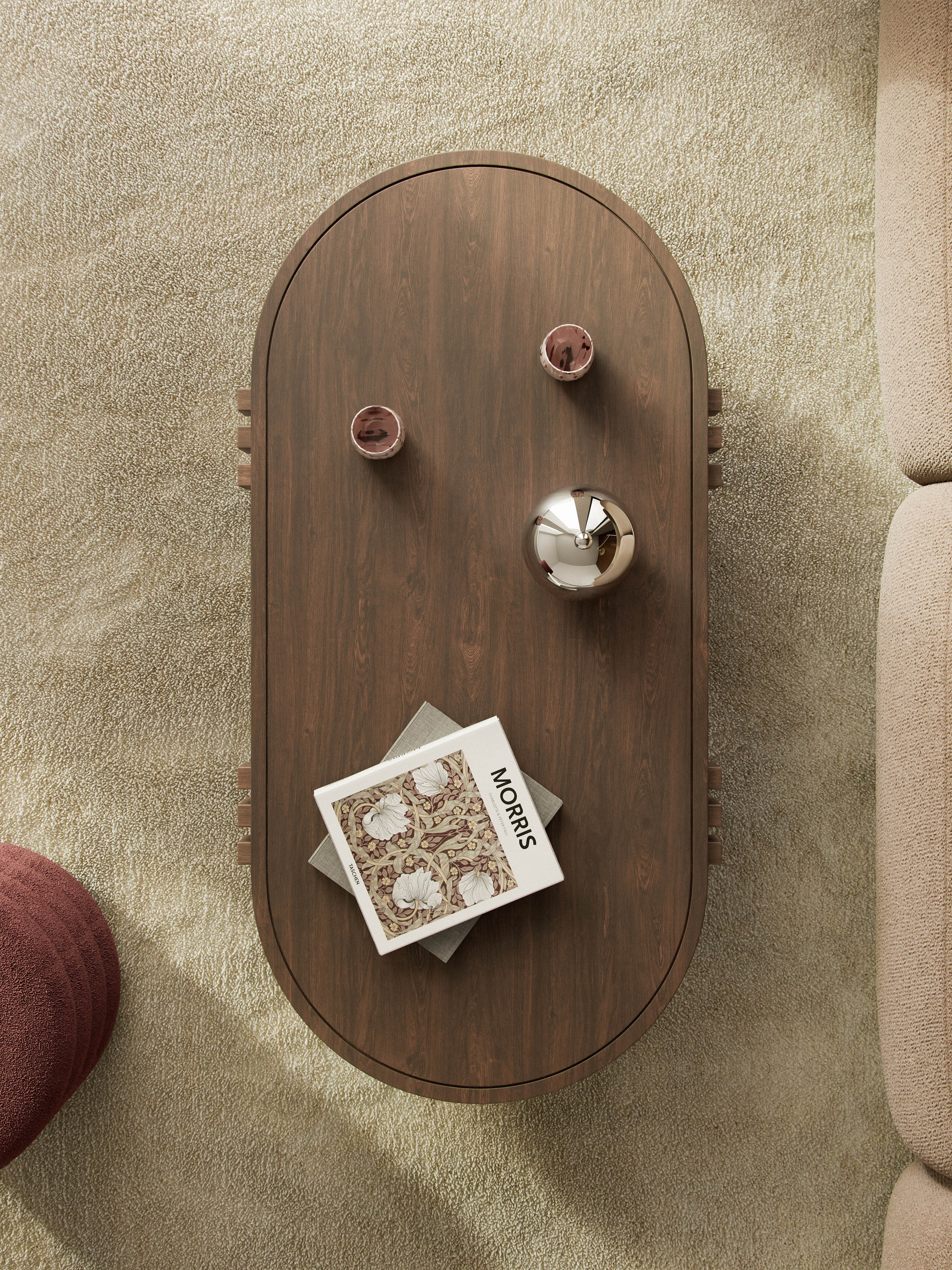 Nolan Oval Oak Wood Coffee Table