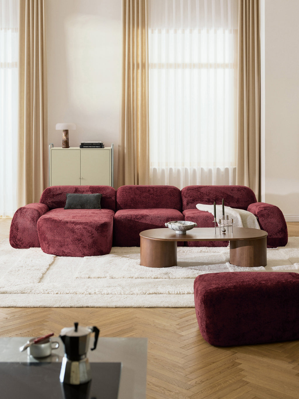Wolke Modular Teddy Bouclé Corner Sofa (4-seater)