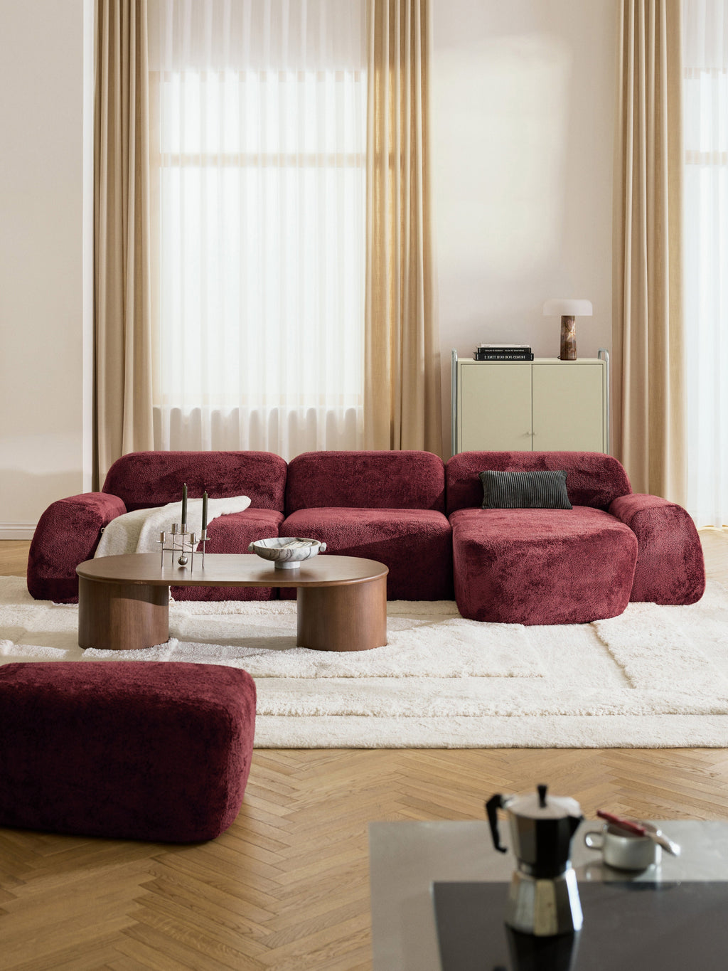 Wolke Modular Teddy Bouclé Corner Sofa (4-seater)