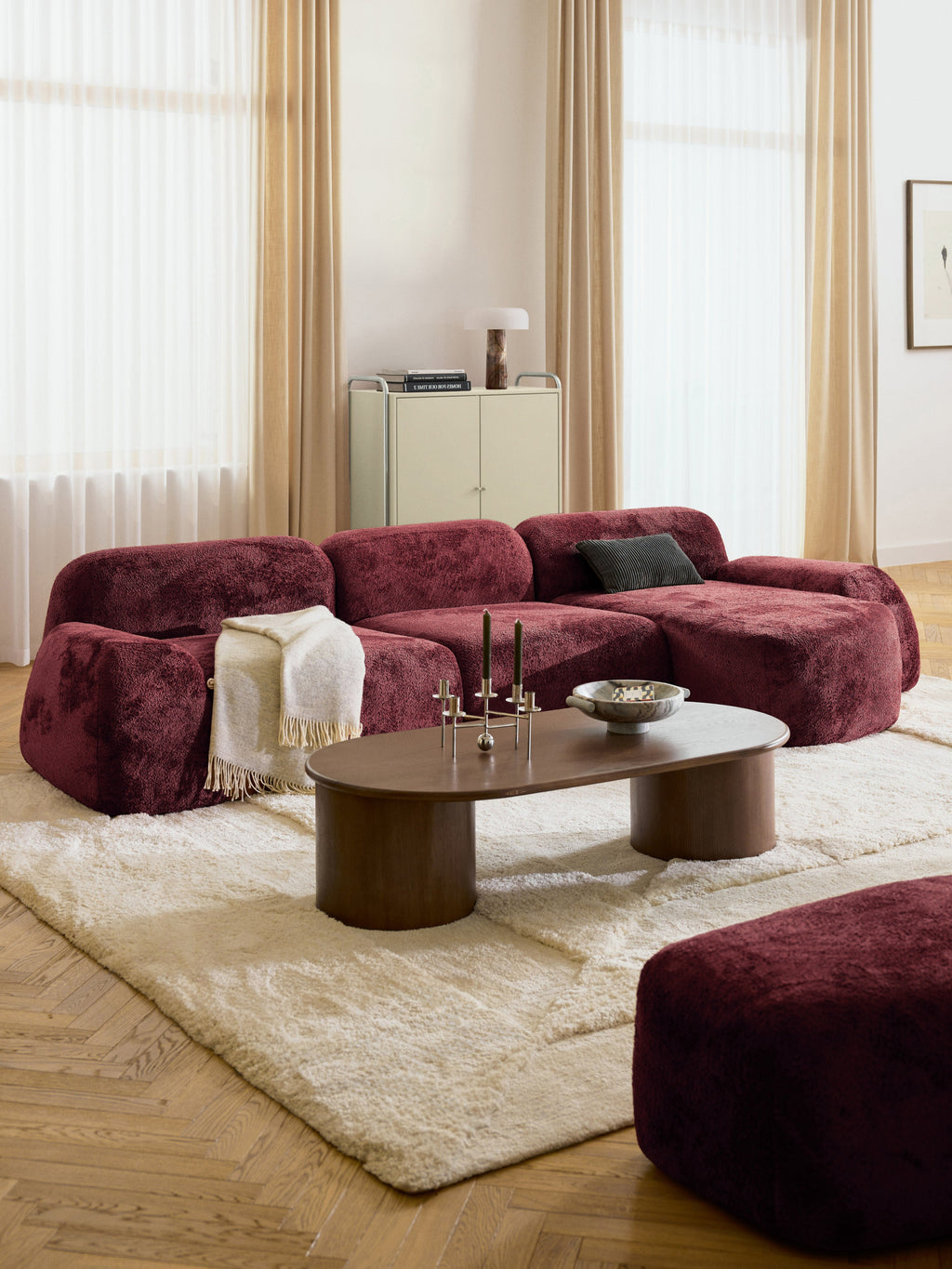 Wolke Modular Teddy Bouclé Corner Sofa (4-seater)