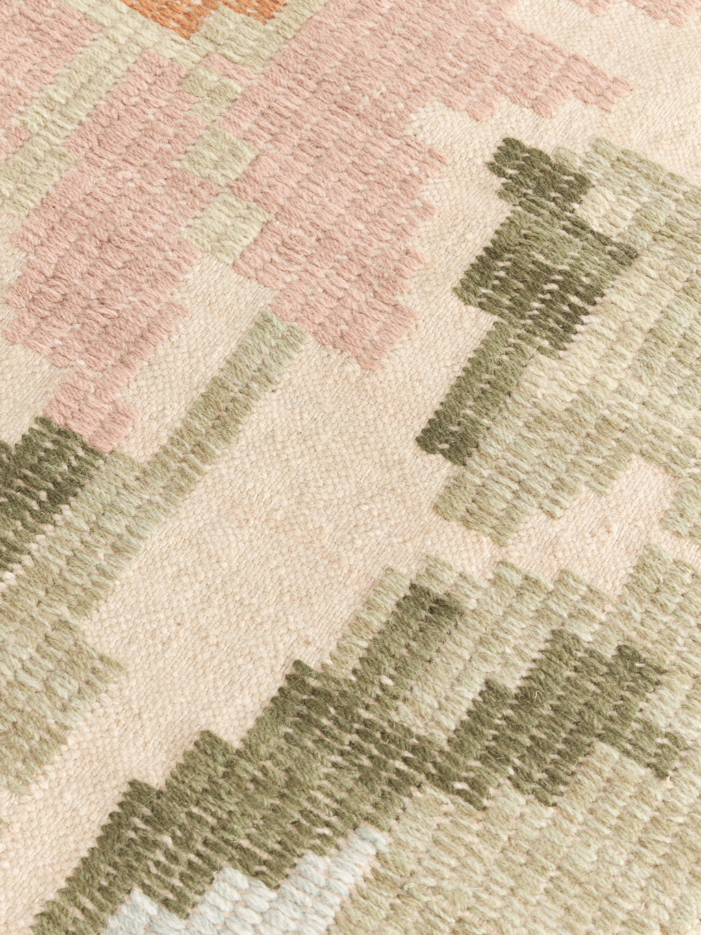 Rosha Wool Rug with Stitched Flower Pattern