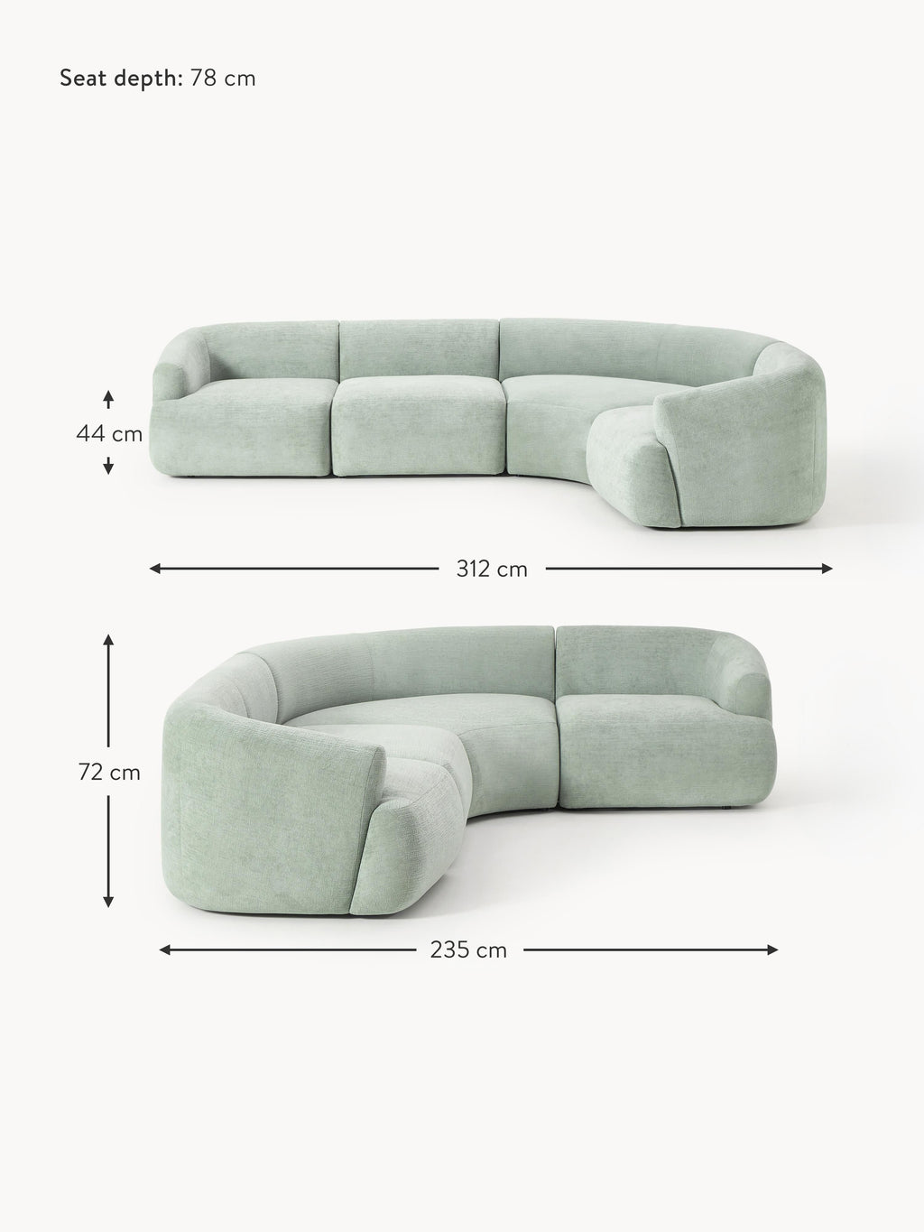 Sofia Modular Corner Sofa (4-seater)