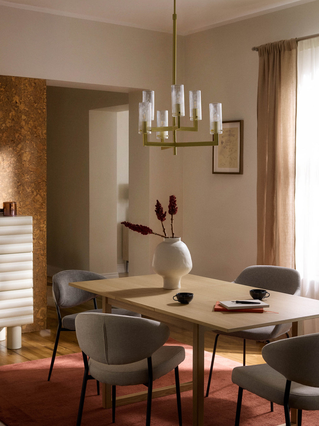 Emmi Ribbed Glass Chandelier