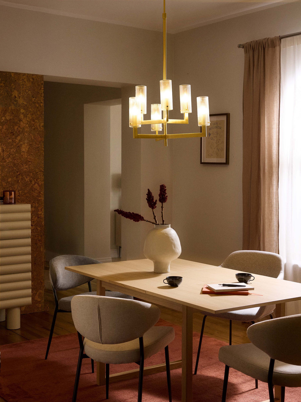 Emmi Ribbed Glass Chandelier