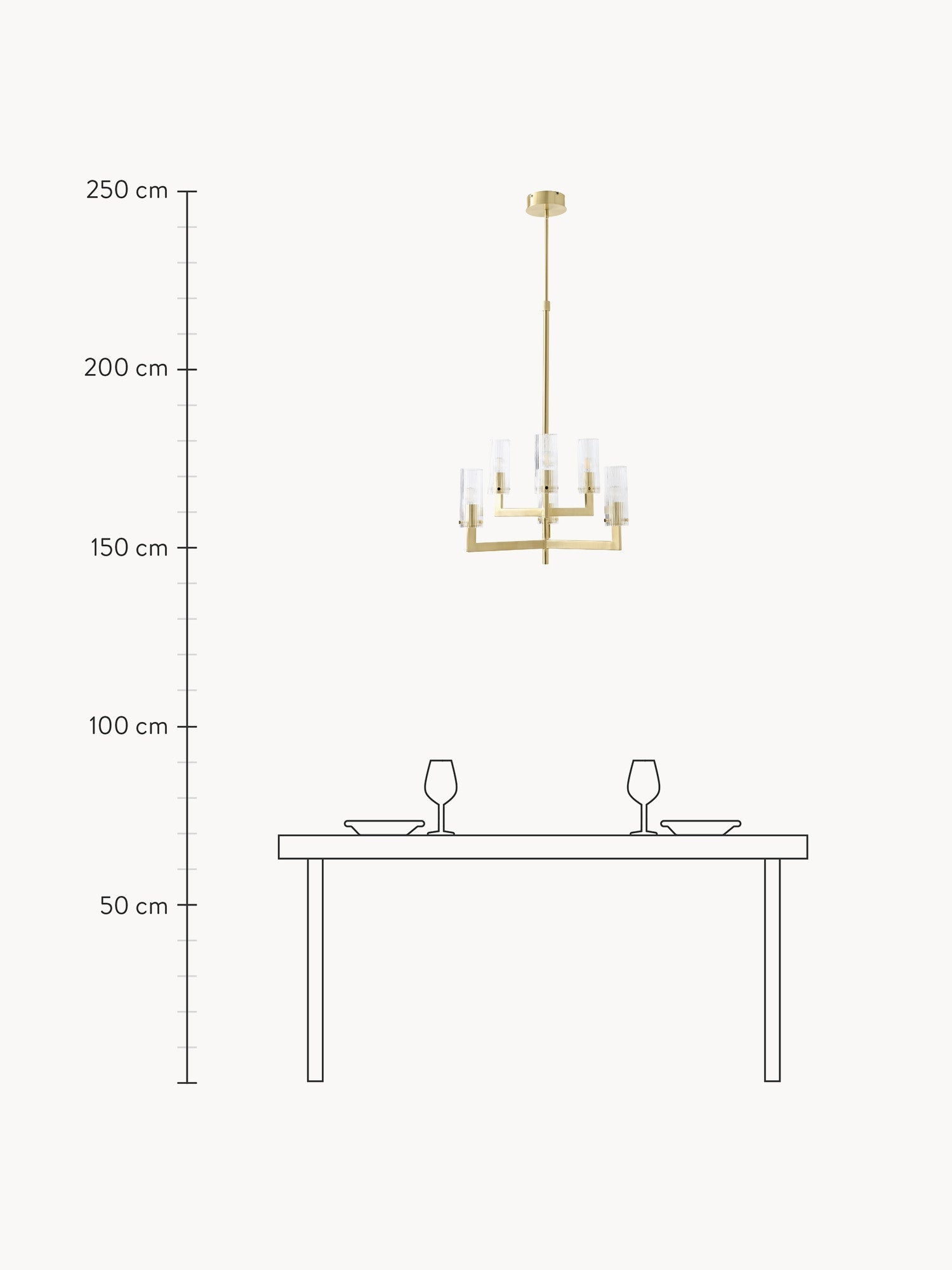 Emmi Ribbed Glass Chandelier