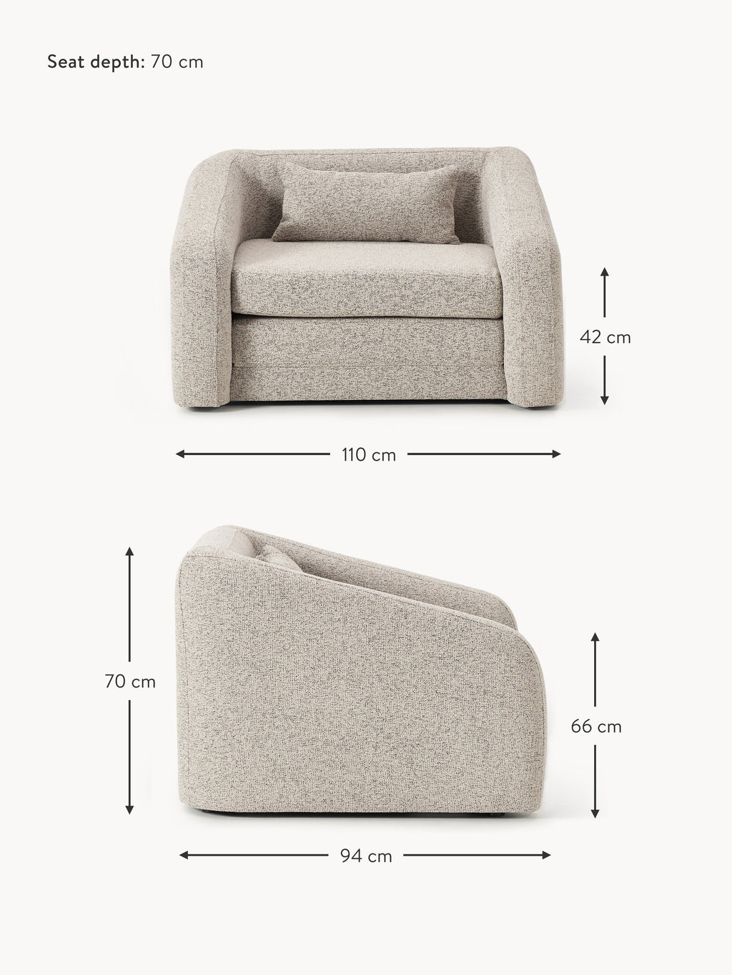Eliot Bouclé Chair Bed