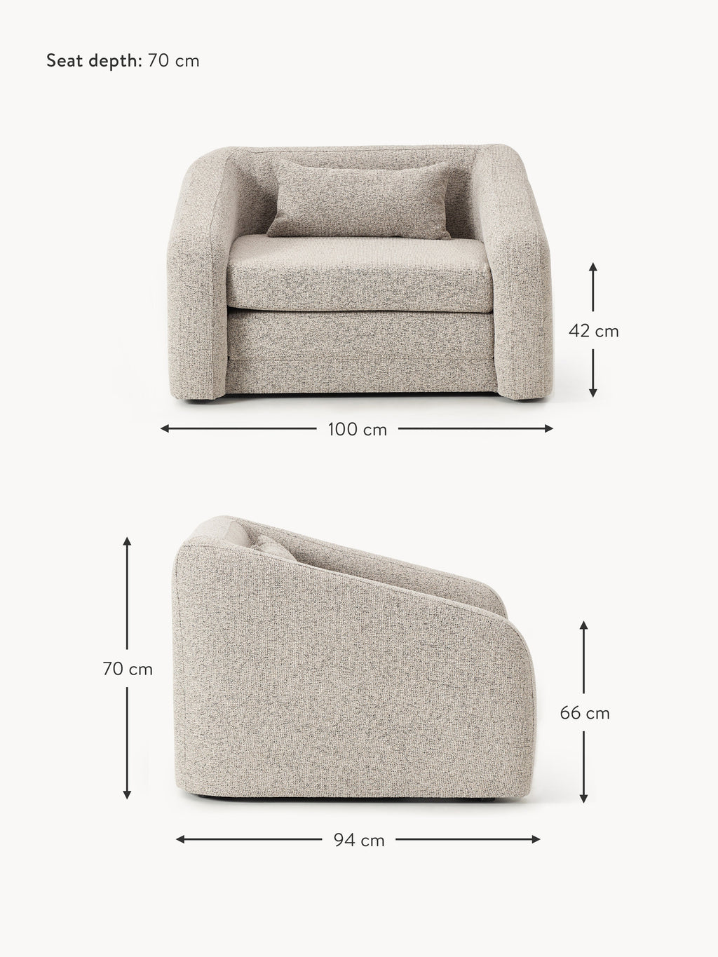 Eliot Bouclé Chair Bed