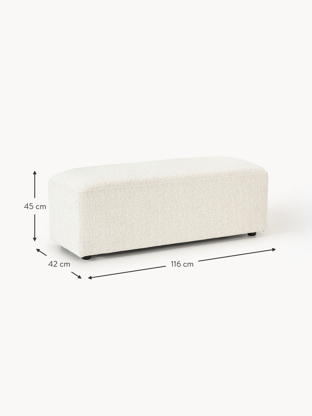 Melva XL Ottoman, W 116 x D 42 cm