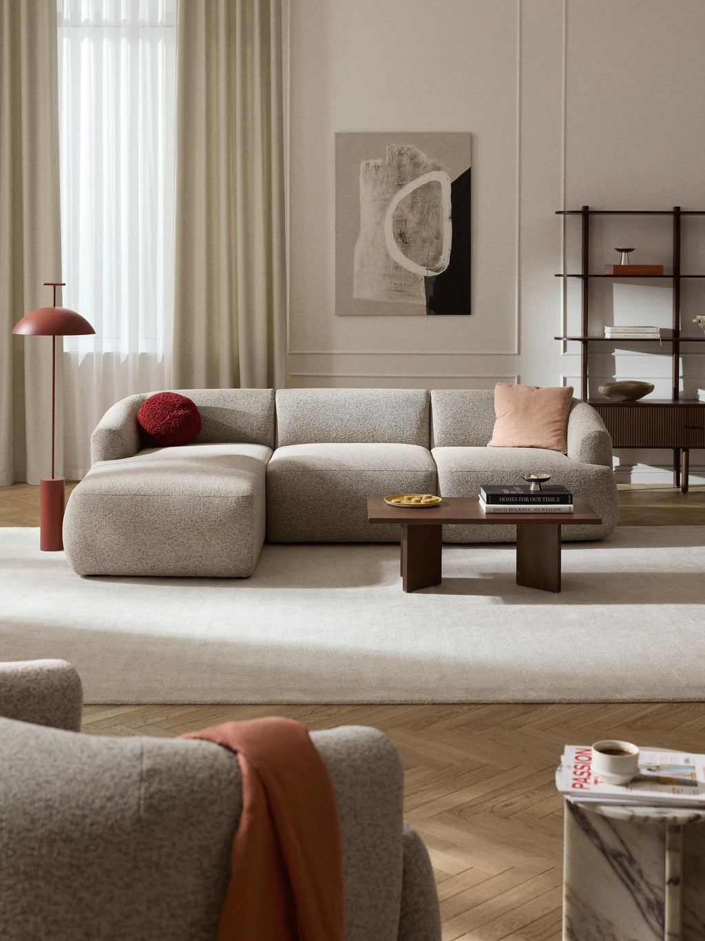 Sofia Modular Bouclé Corner Sofa (4-seater)