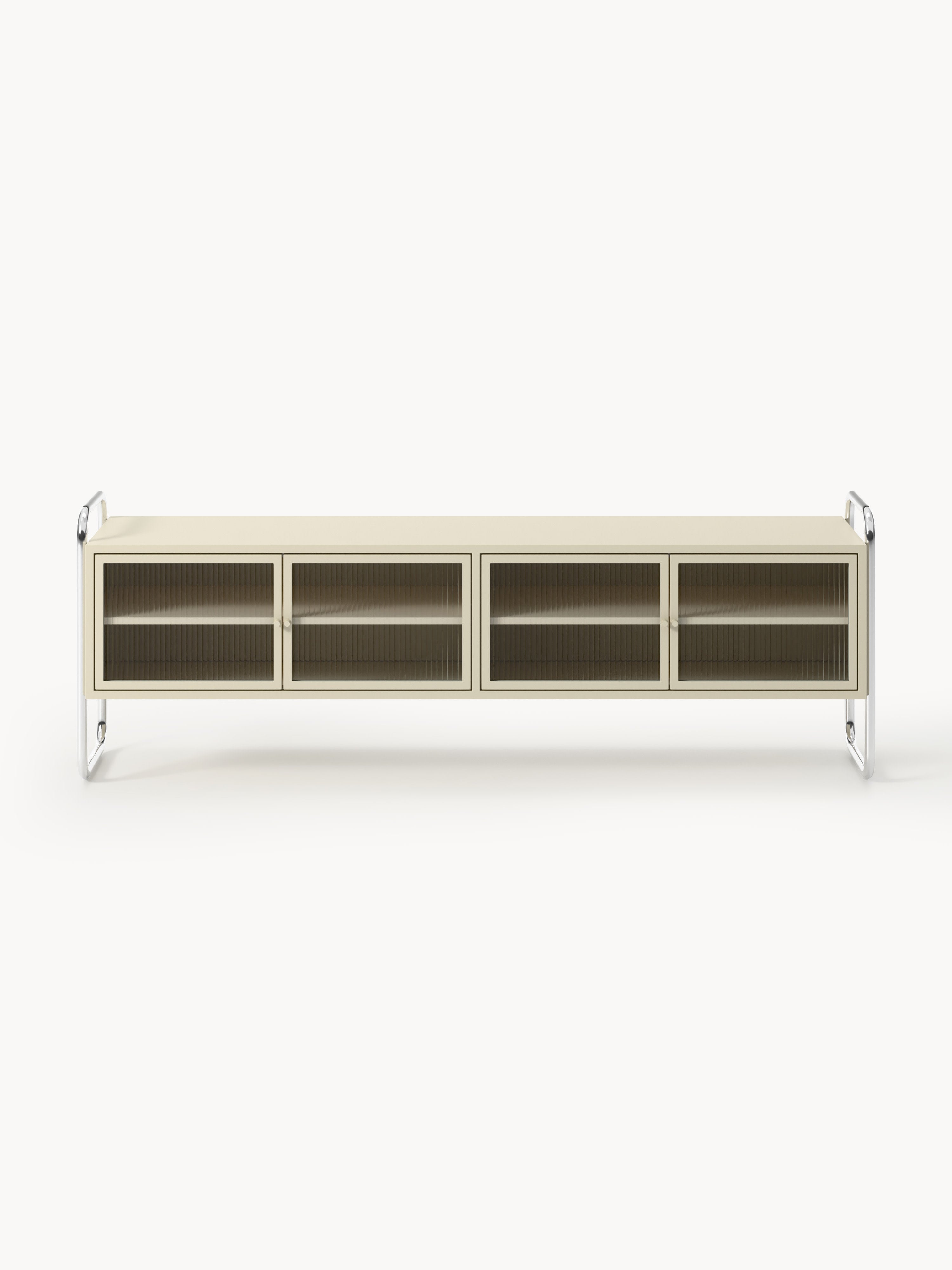 Robyn Metal Lowboard with Glass Front