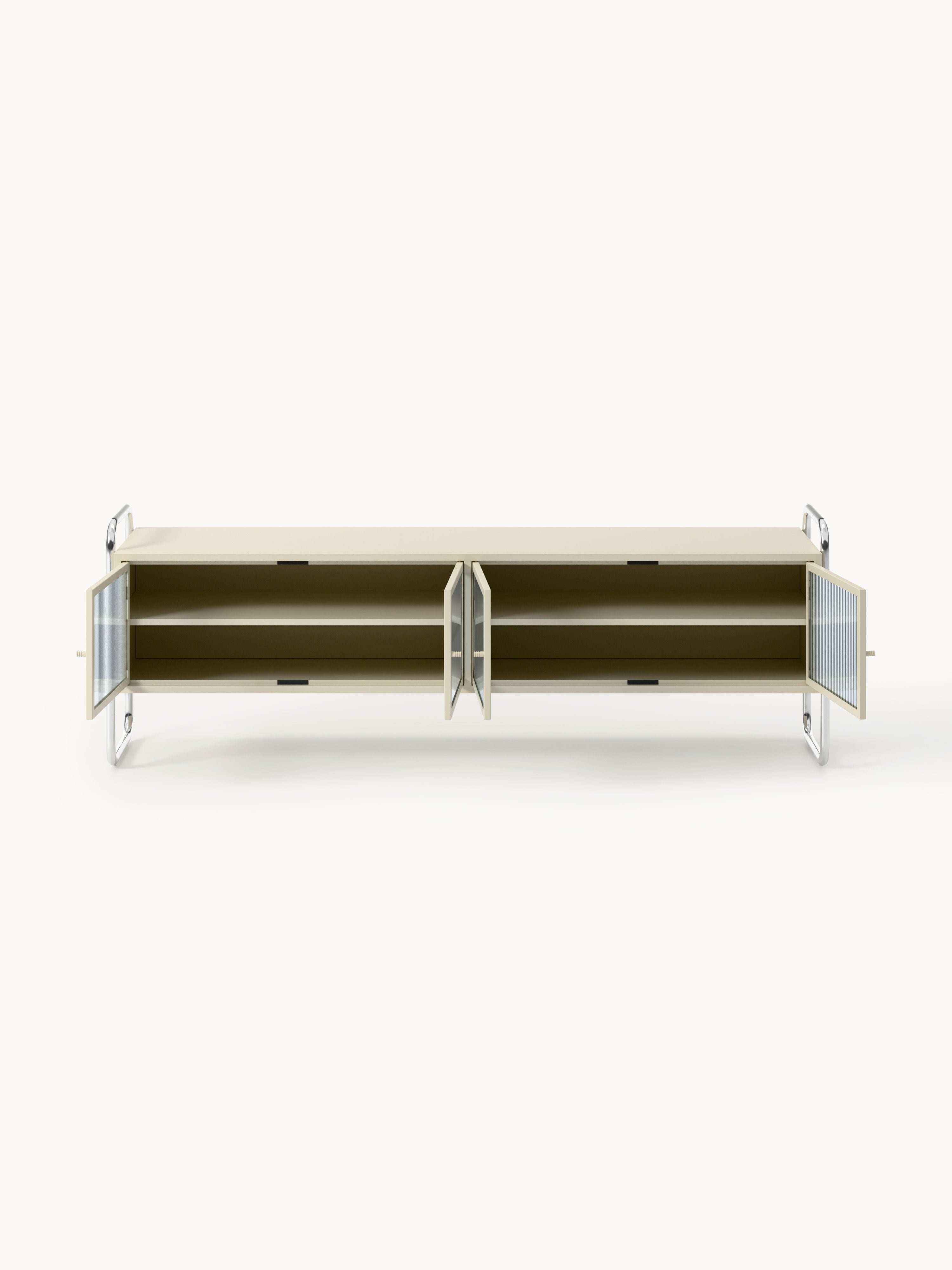 Robyn Metal Lowboard with Glass Front