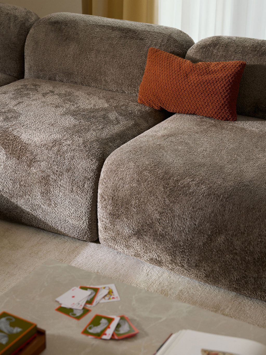 Wolke XL Modular Teddy Bouclé Corner Sofa with Chaise Ends