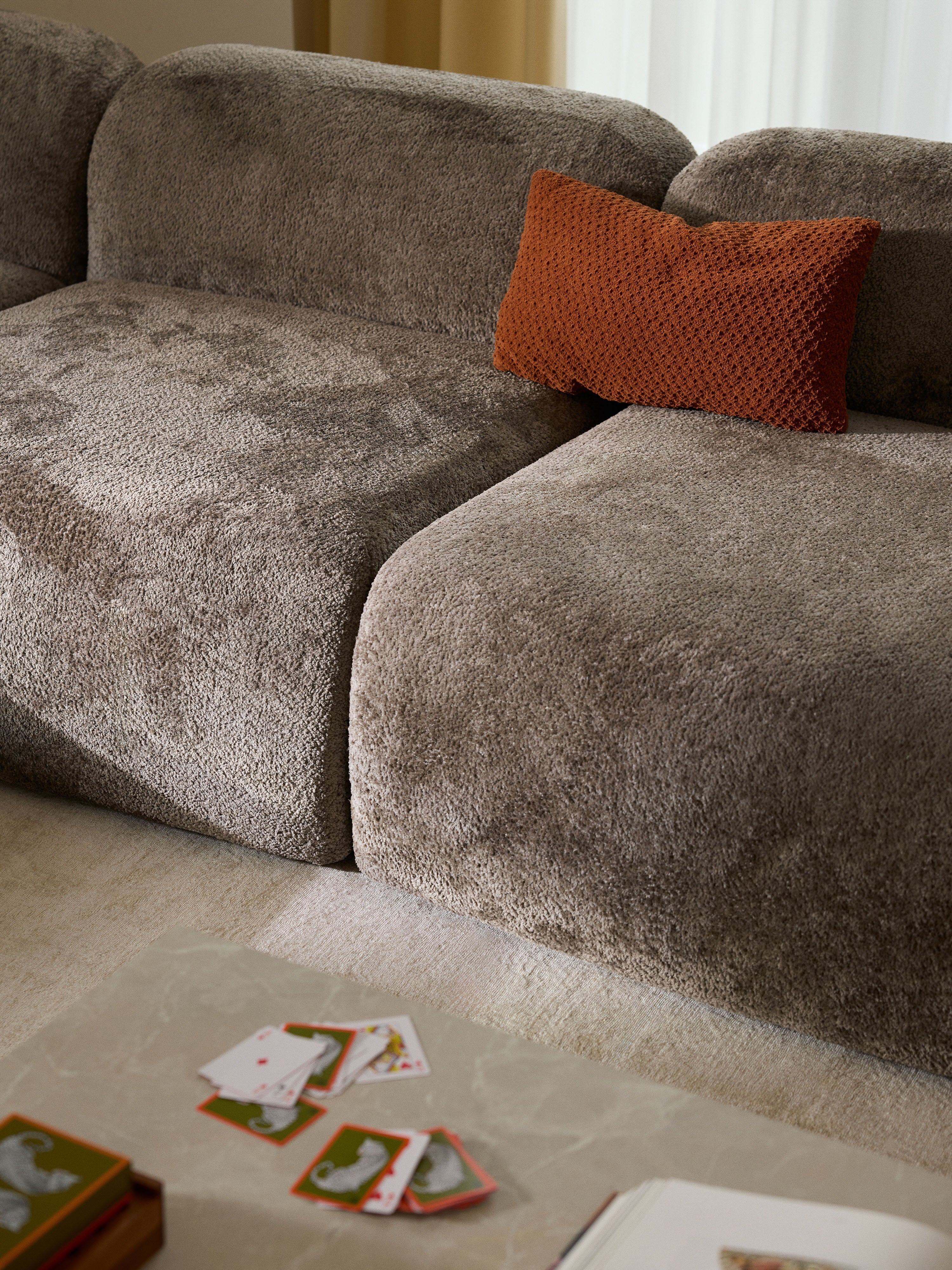 Wolke XL Modular Teddy Bouclé Corner Sofa with Chaise Ends