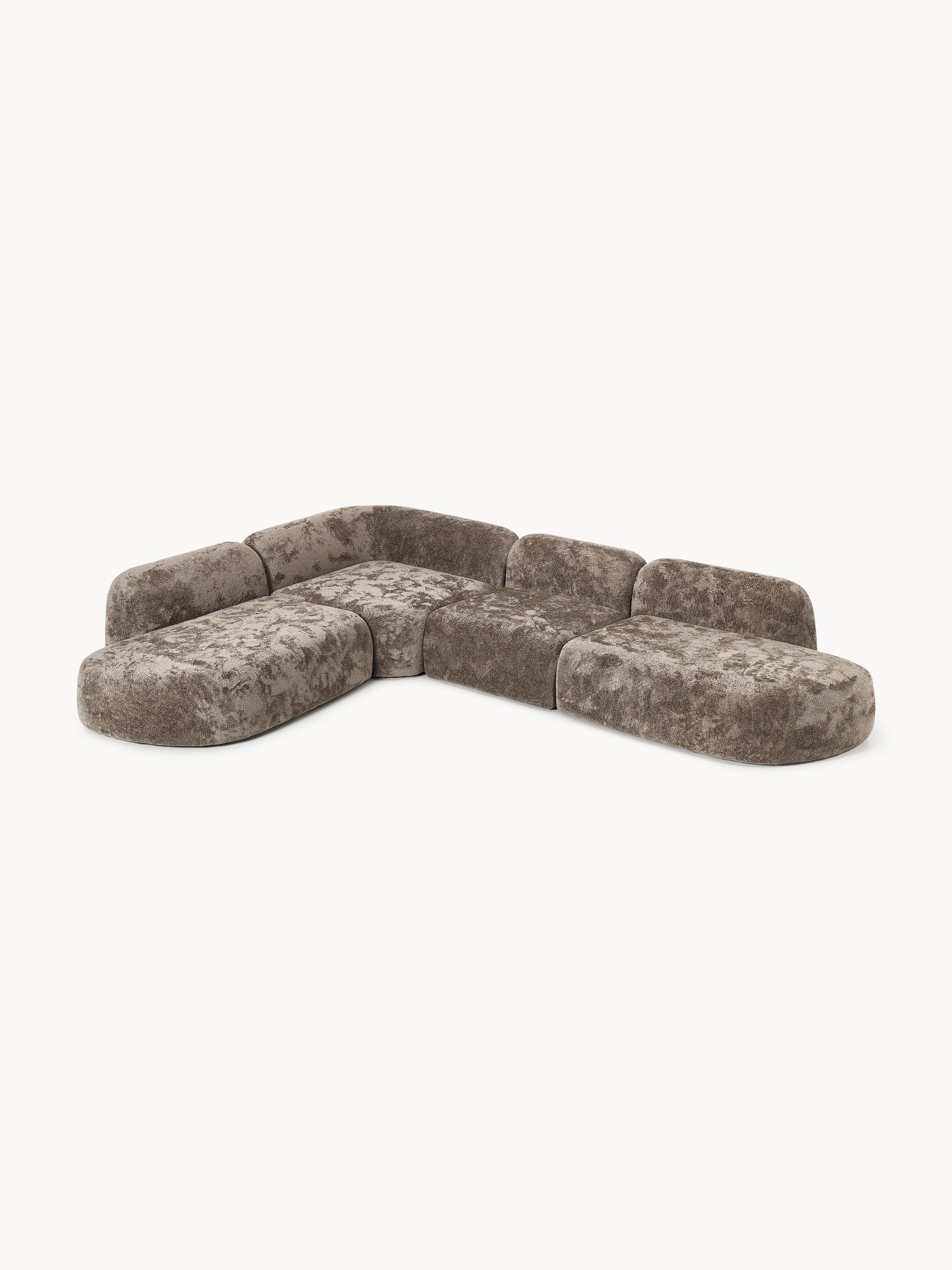 Wolke XL Modular Teddy Bouclé Corner Sofa with Chaise Ends