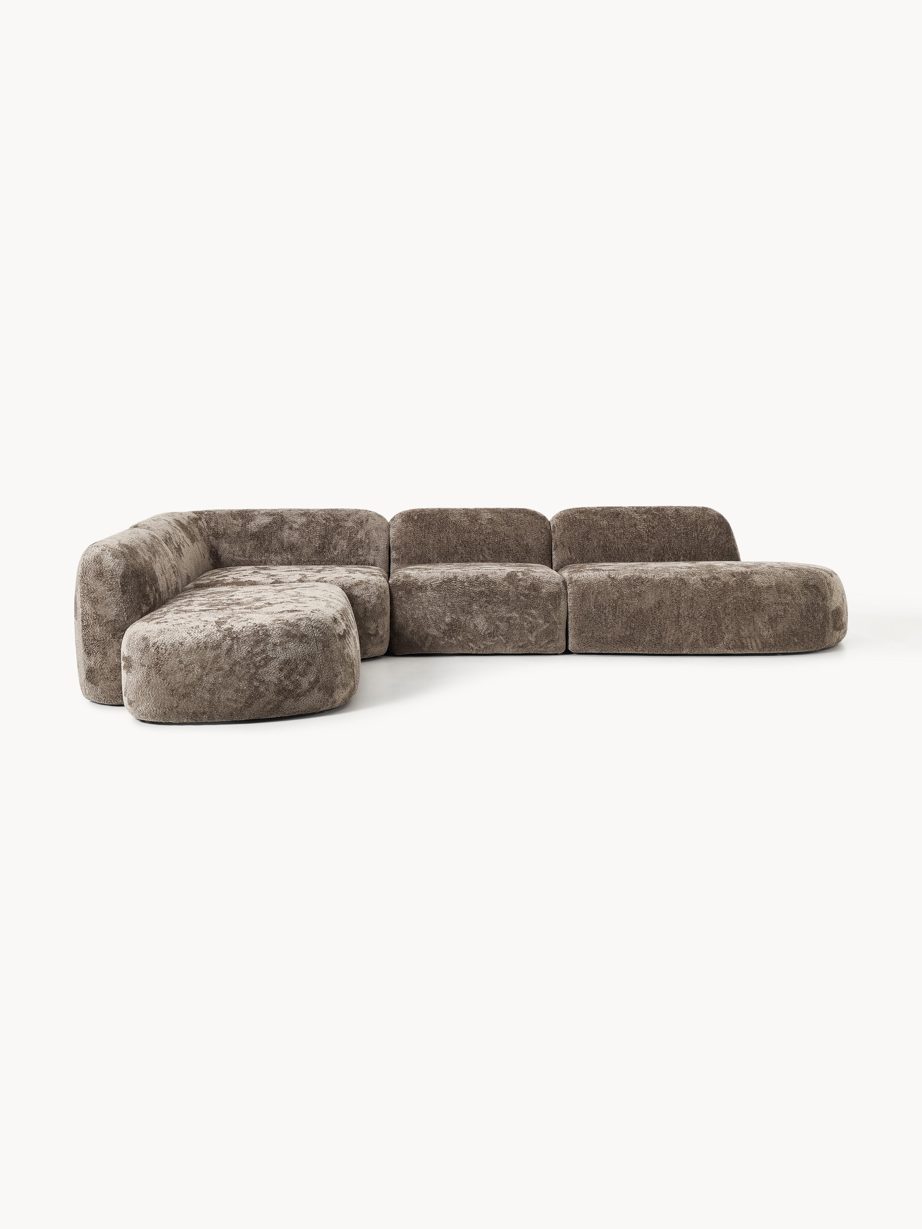 Wolke XL Modular Teddy Bouclé Corner Sofa with Chaise Ends