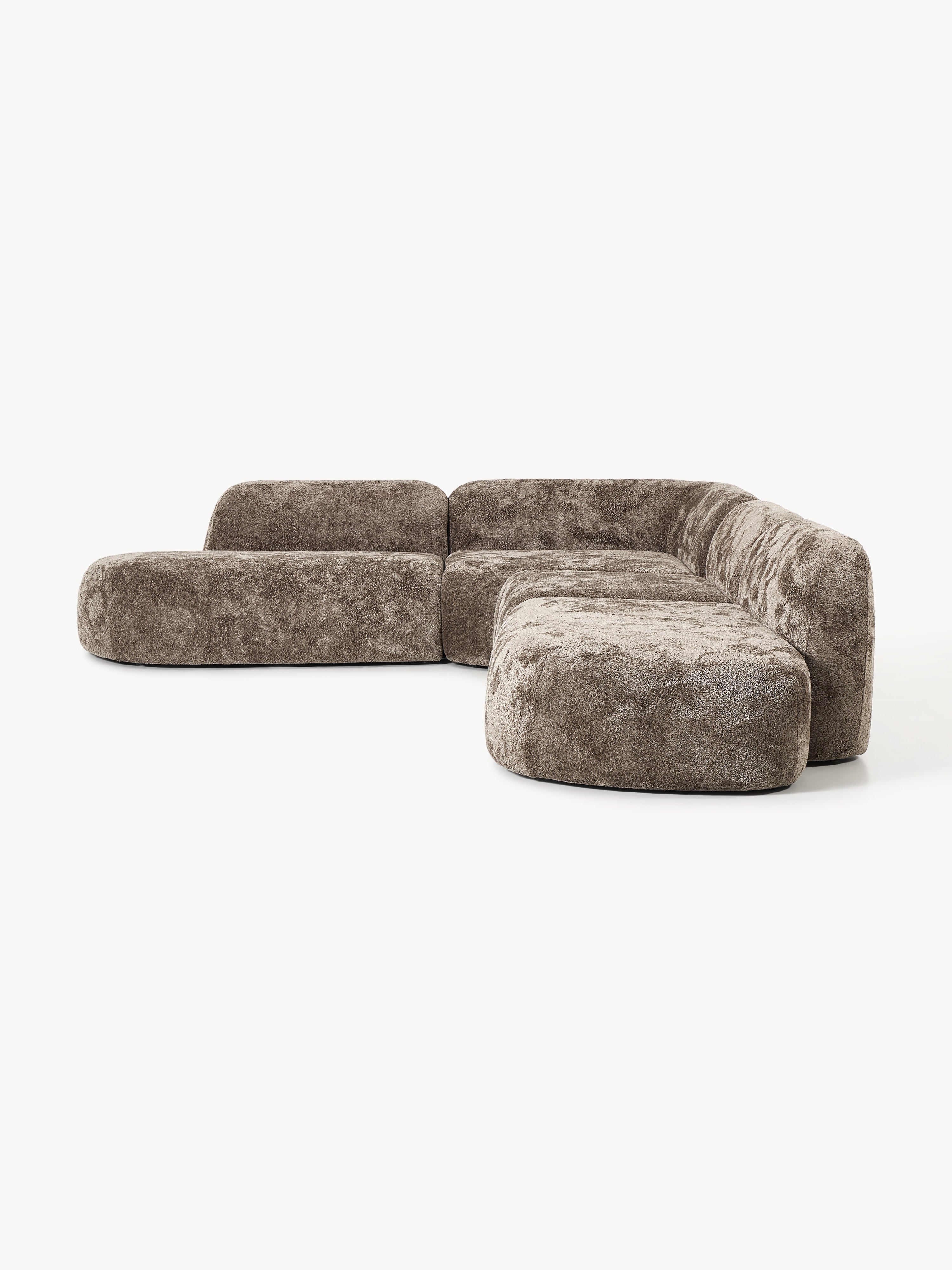 Wolke XL Modular Teddy Bouclé Corner Sofa with Chaise Ends