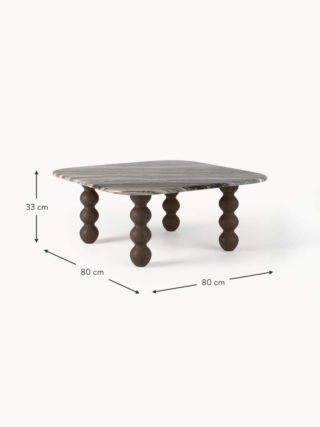 Lyndi Marble Coffee Table with Oak Legs