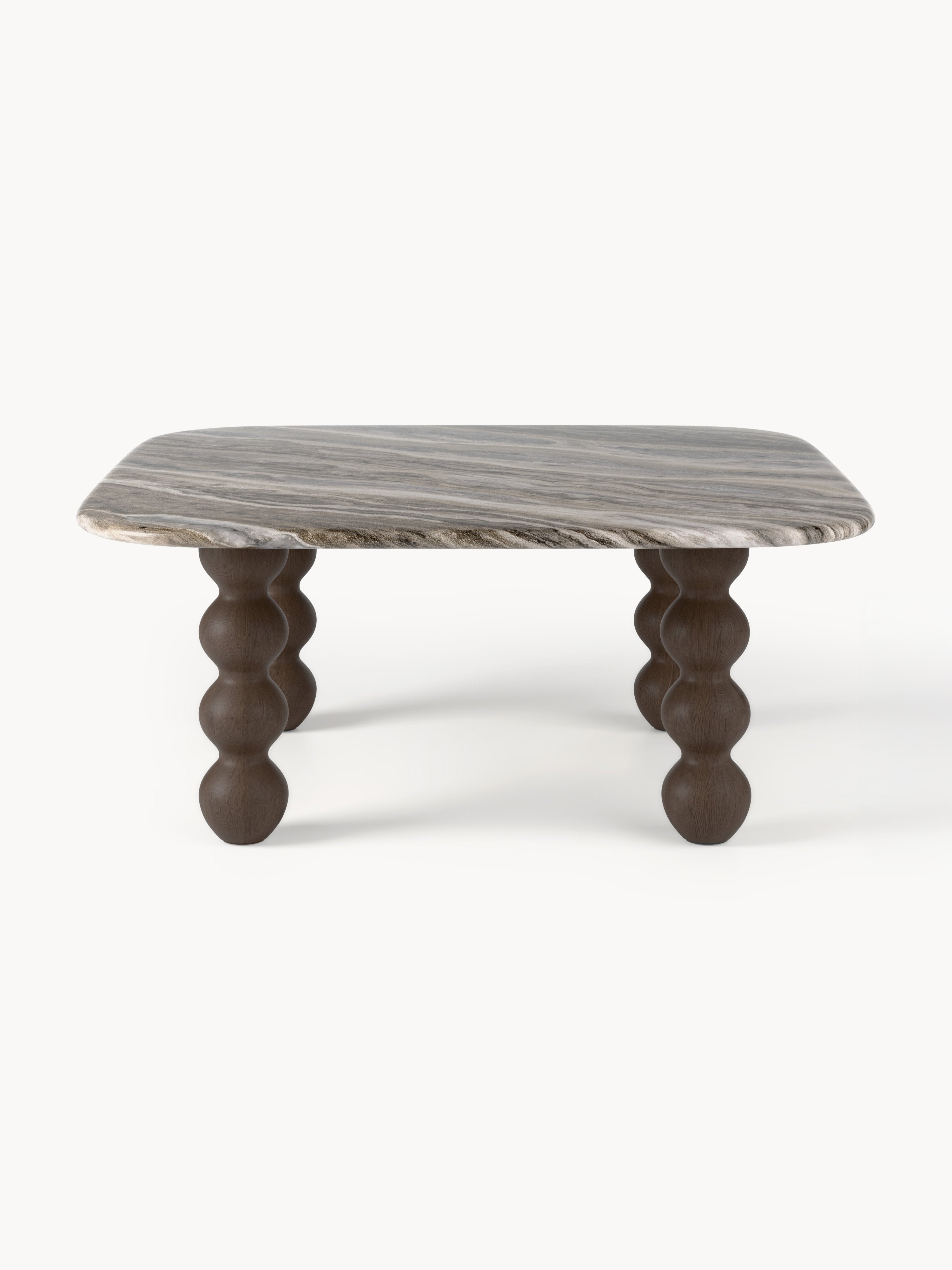 Lyndi Marble Coffee Table with Oak Legs