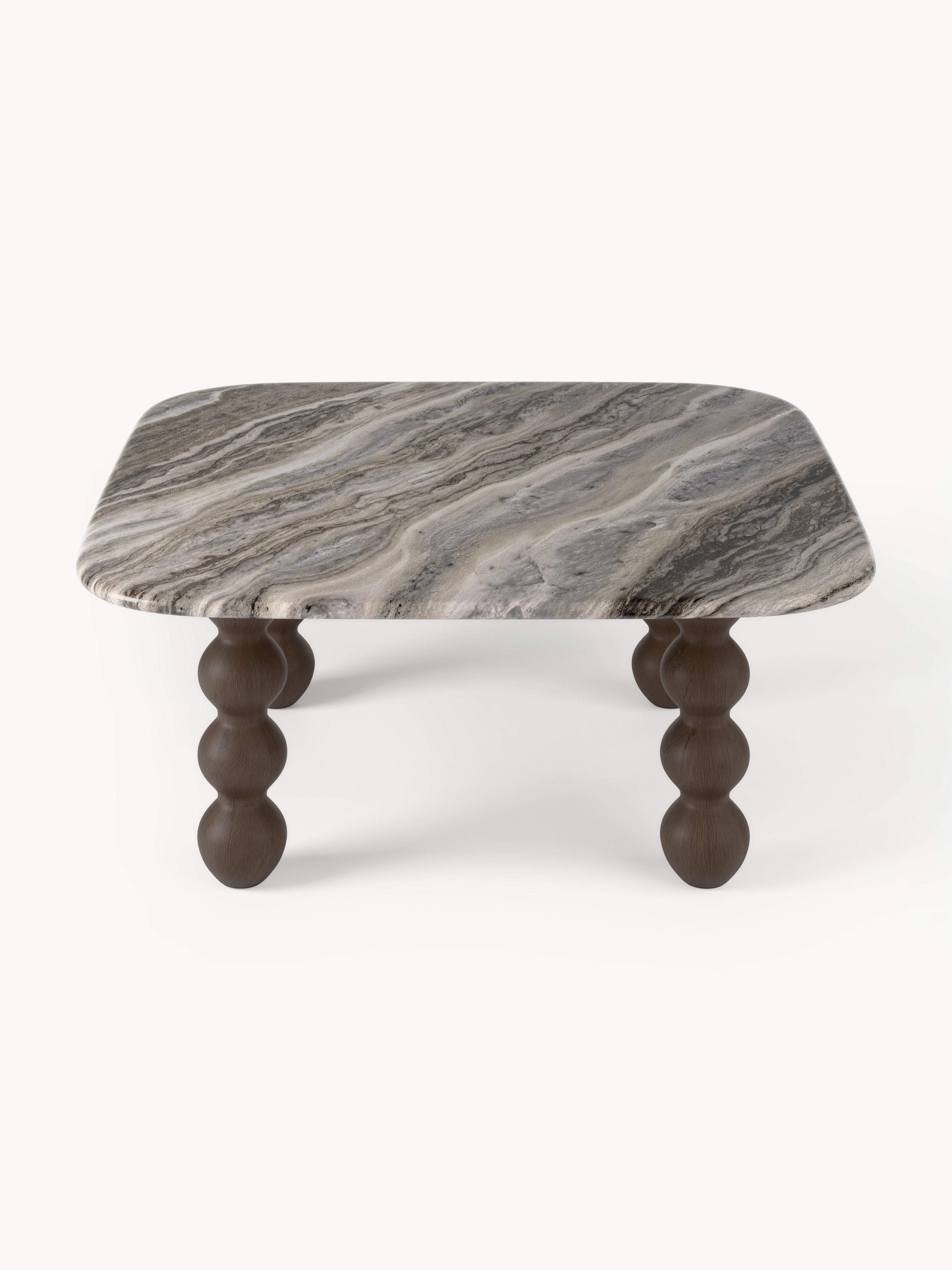 Lyndi Marble Coffee Table with Oak Legs