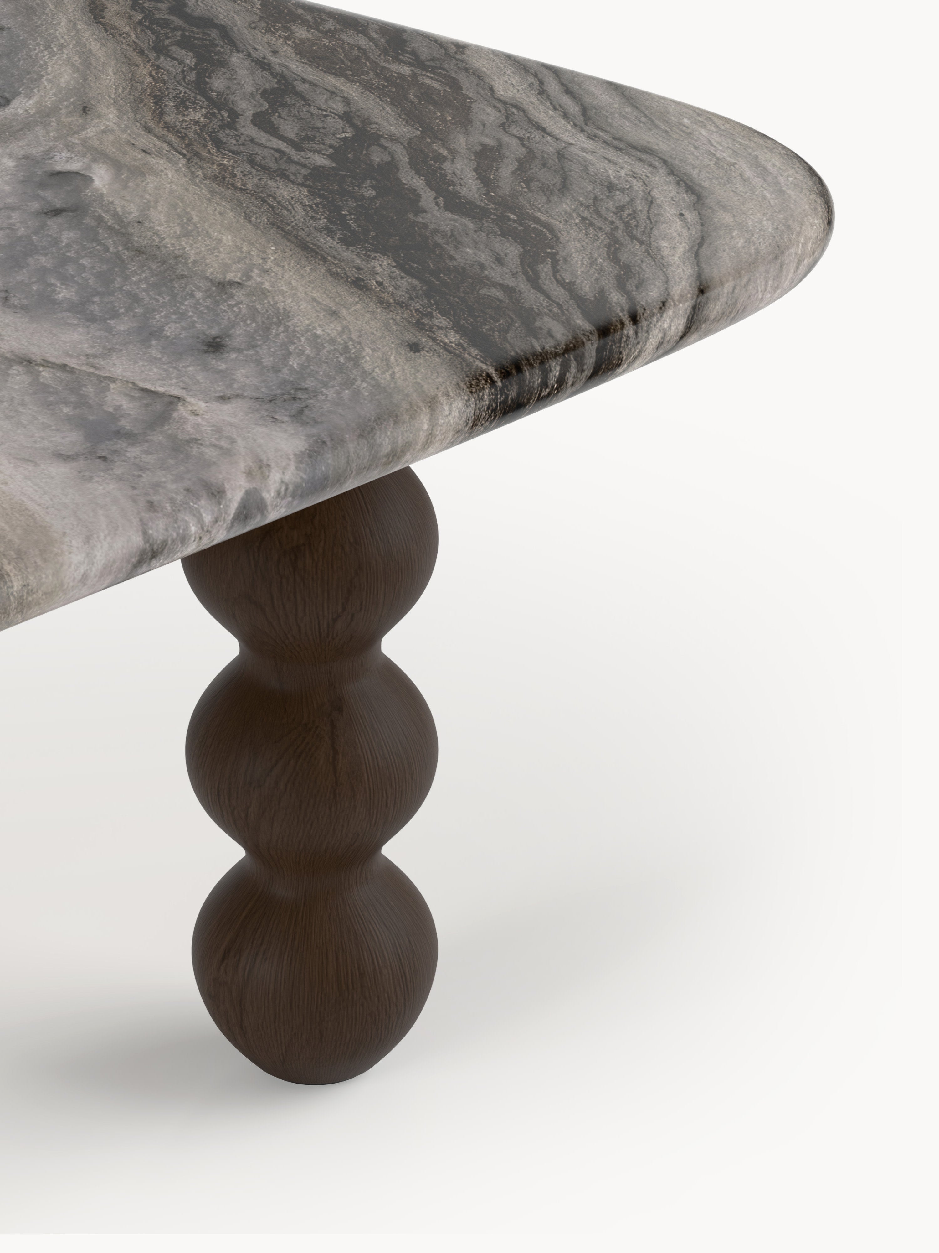 Lyndi Marble Coffee Table with Oak Legs