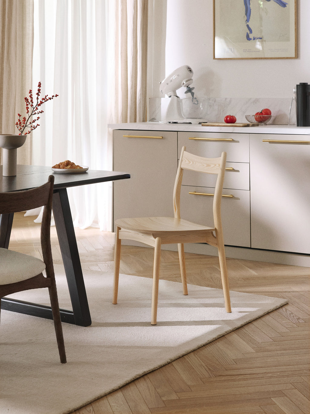 Koa Ash Wood Dining Chair