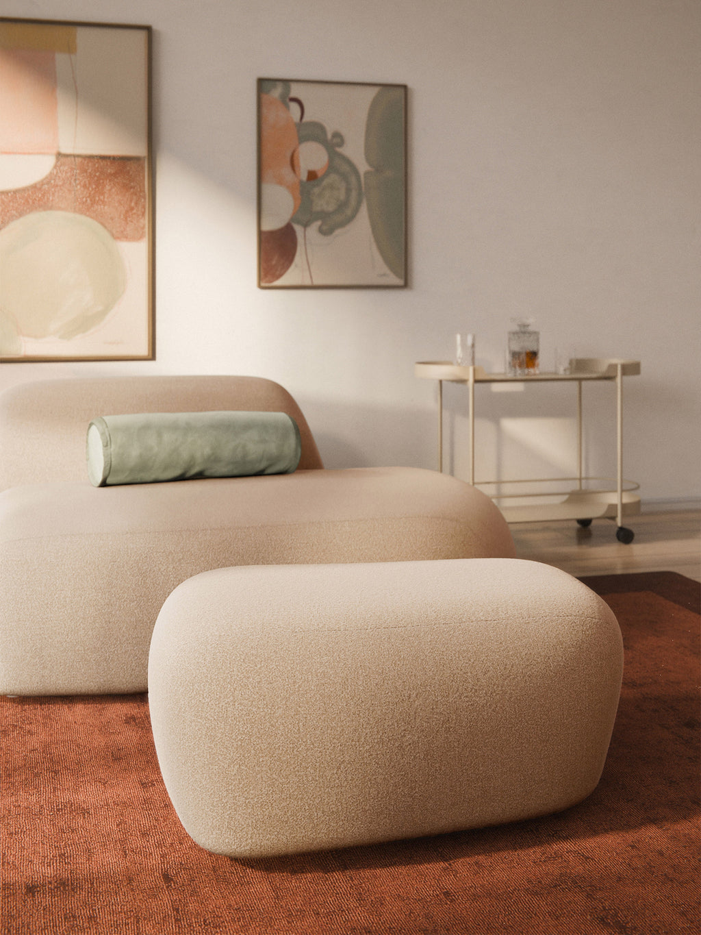Wolke Large Bouclé Ottoman