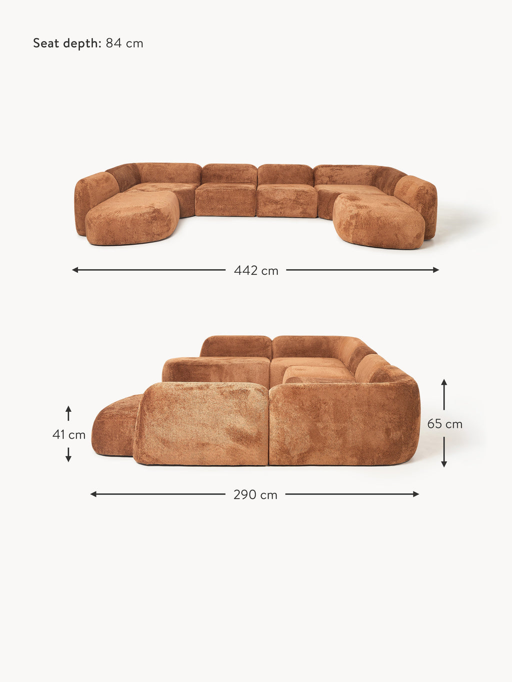 Wolke XL Modular Teddy Bouclé Sofa