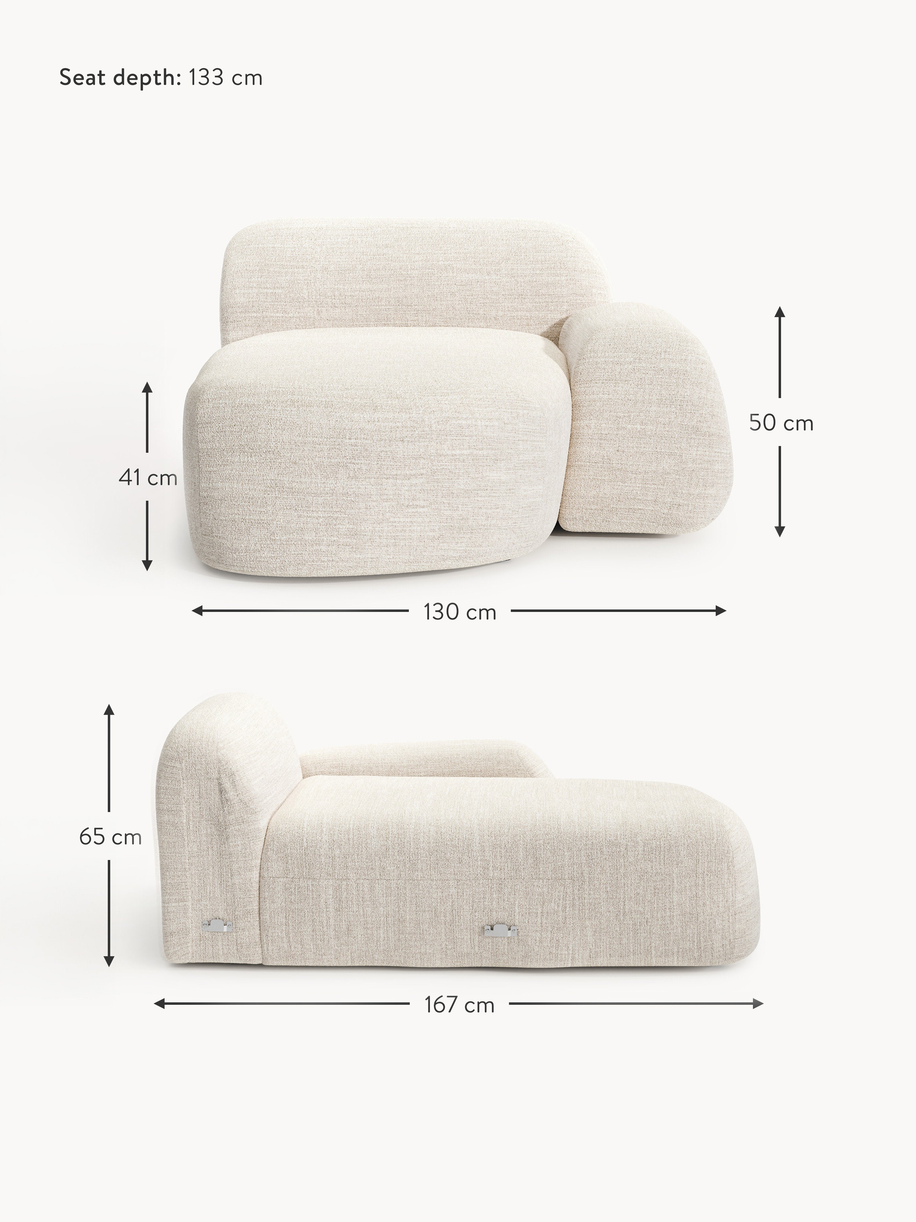 Wolke Bouclé Chaise Corner Module