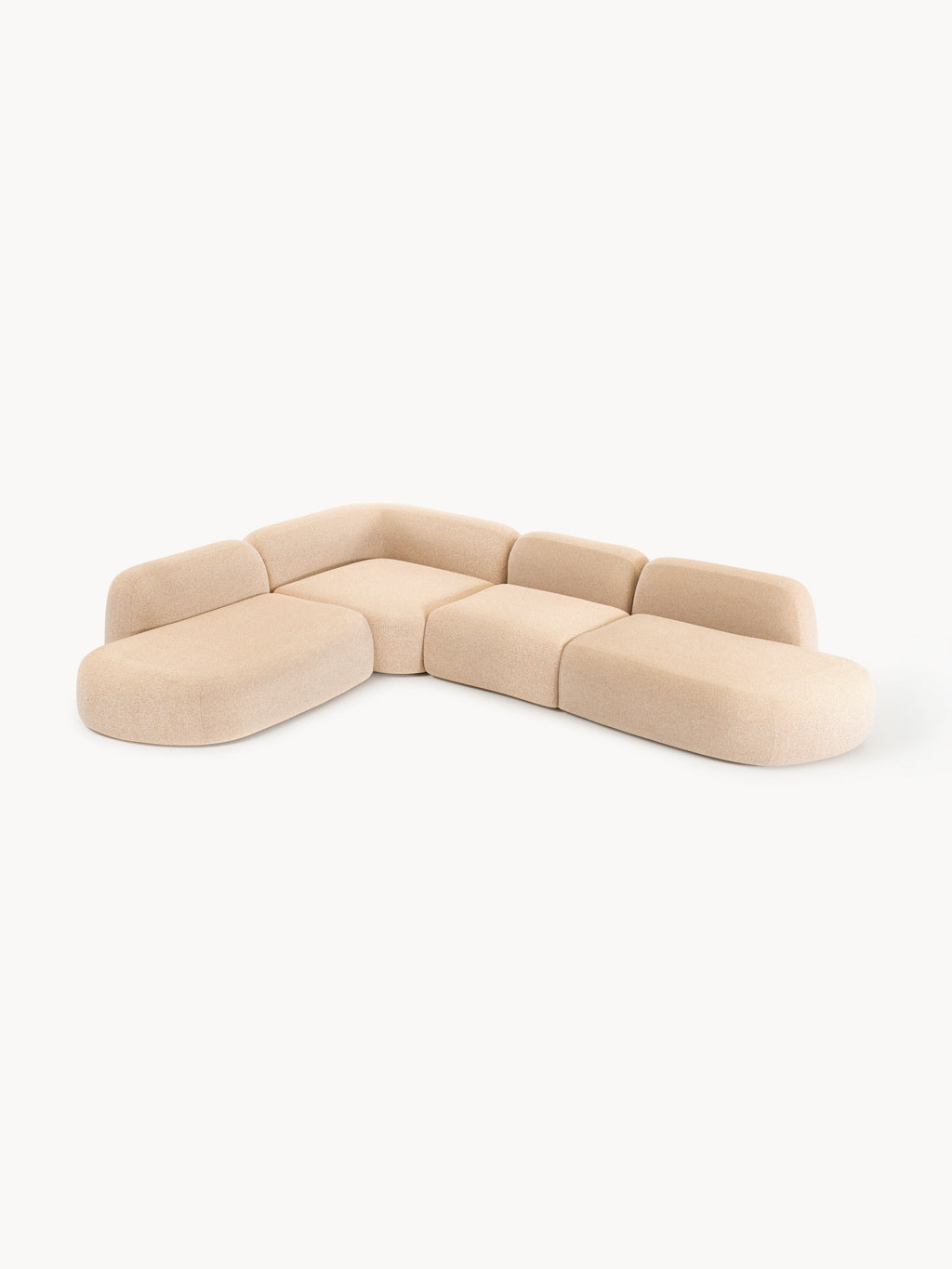 Wolke XL Modular Bouclé Corner Sofa with Chaise Ends