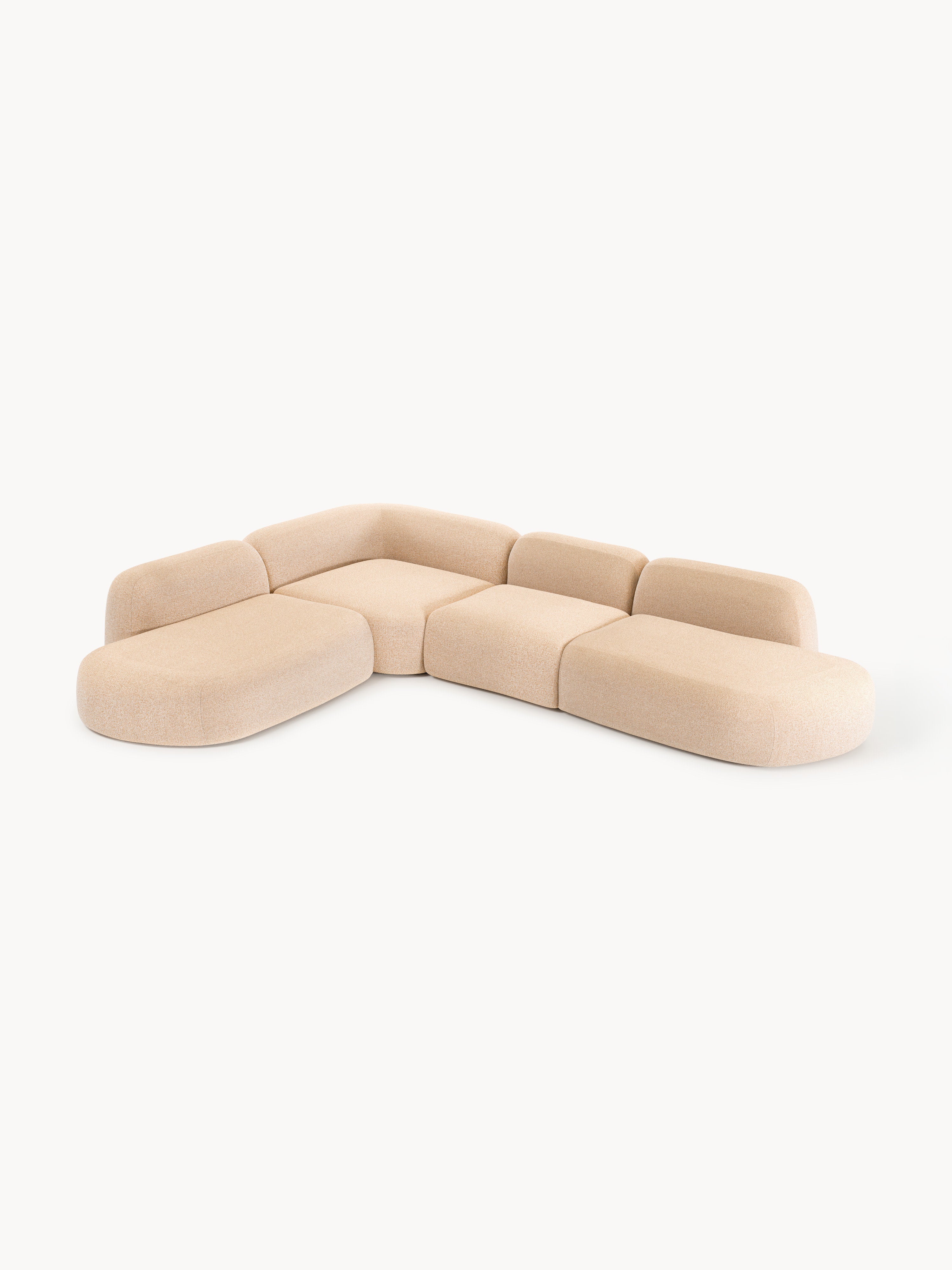 Wolke XL Modular Bouclé Corner Sofa with Chaise Ends